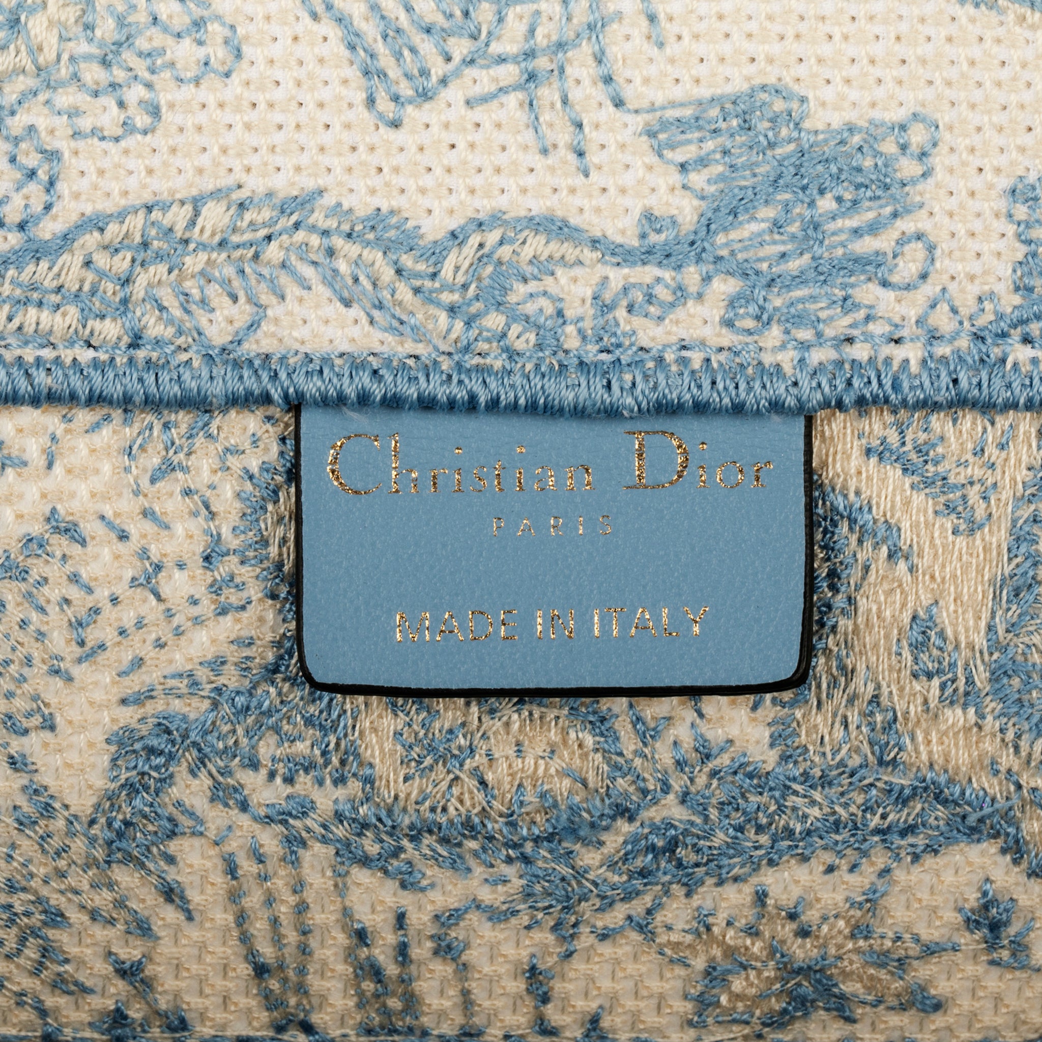 Christian Dior Canvas Embroidered Medium Dioriviera Toile De Jouy Book Tote Light Blue