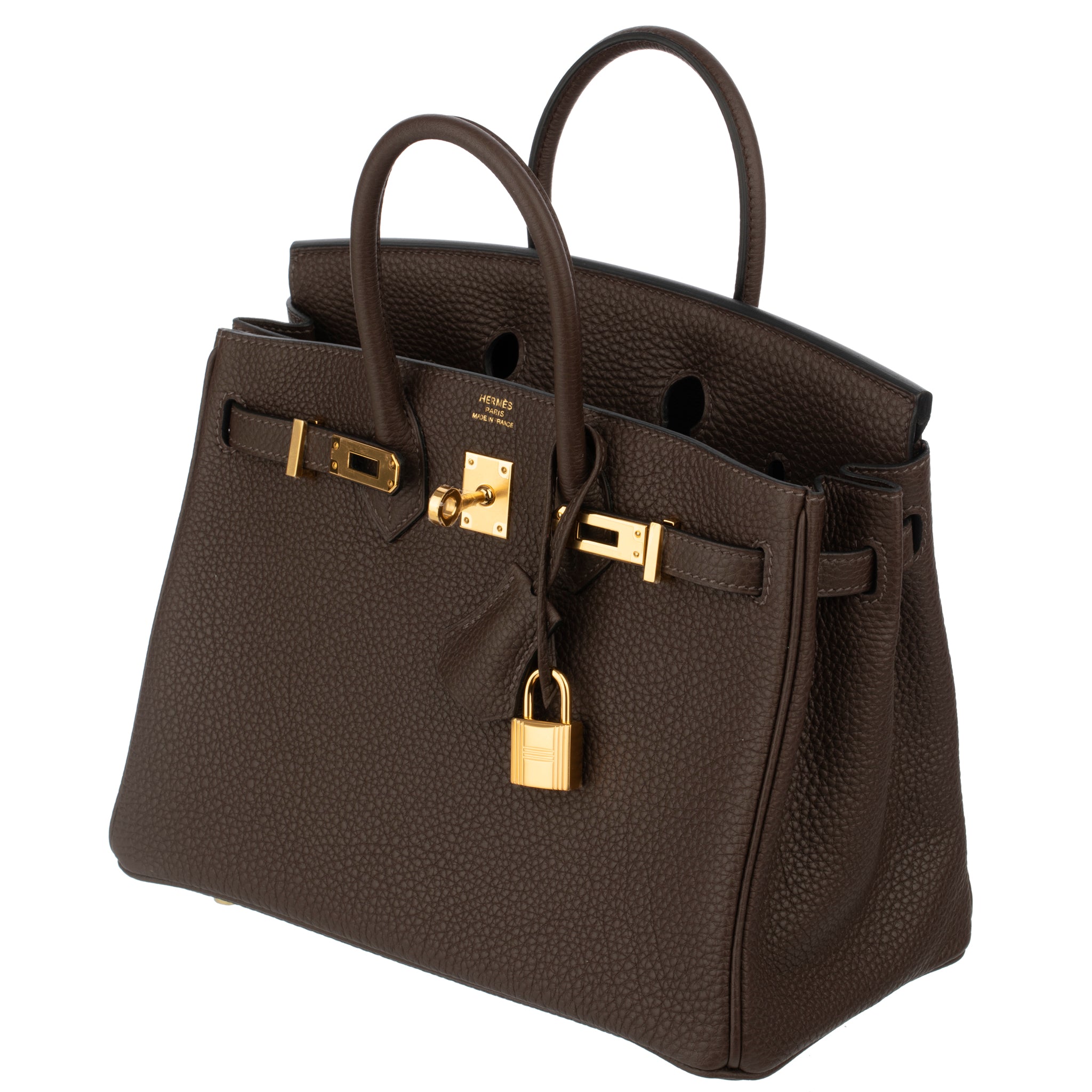 Hermes Birkin 25cm Chocolate Togo Leather Gold Hardware