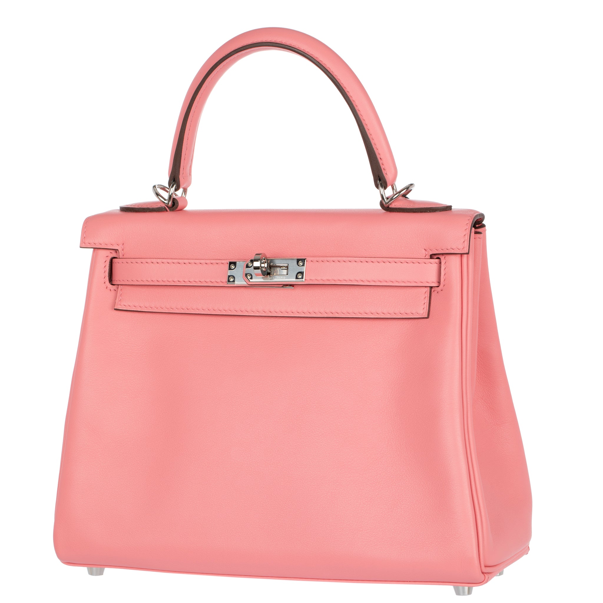 Hermes Kelly 25cm Retourne Rose Ete Swift Leather Palladium Hardware