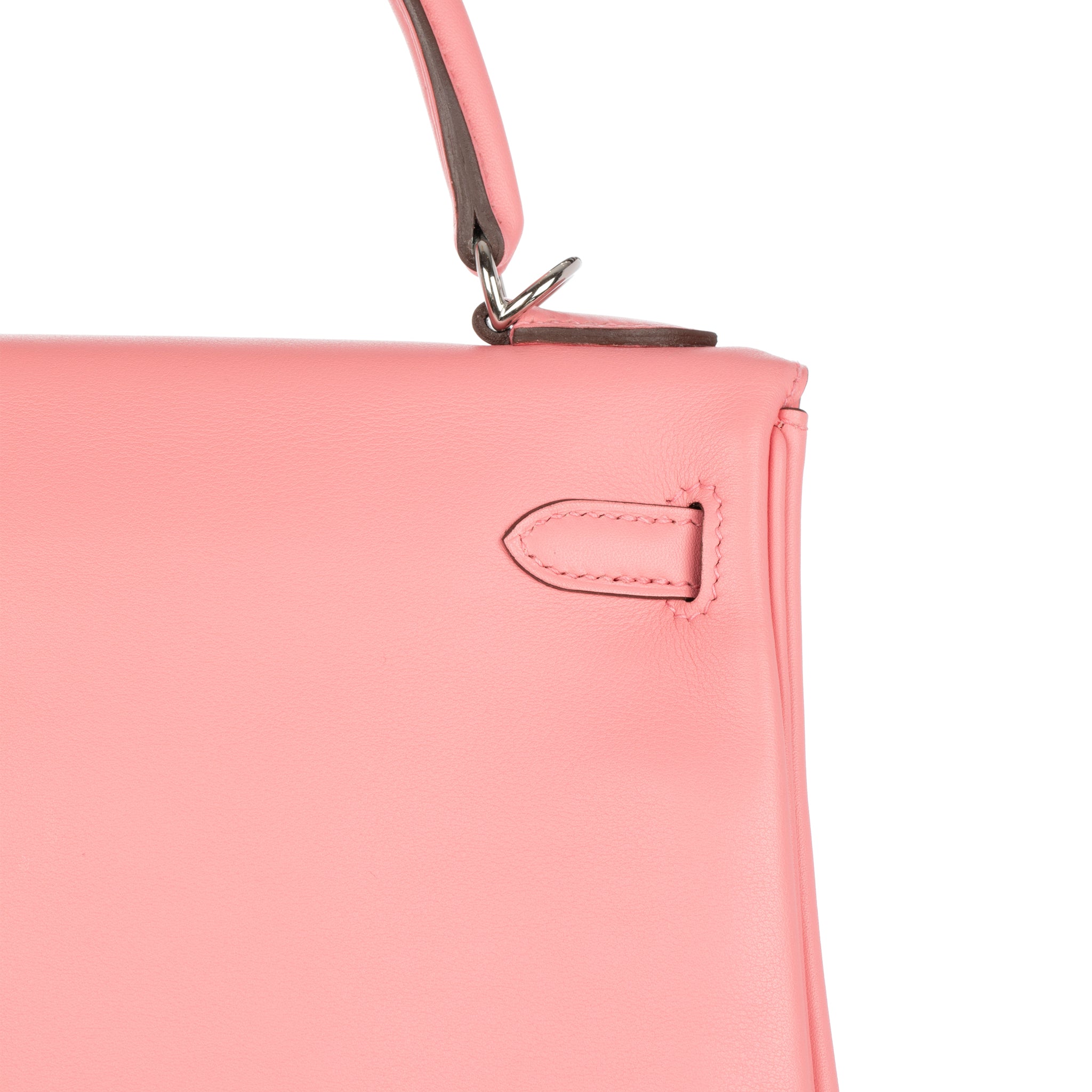 Hermes Kelly 25cm Retourne Rose Ete Swift Leather Palladium Hardware