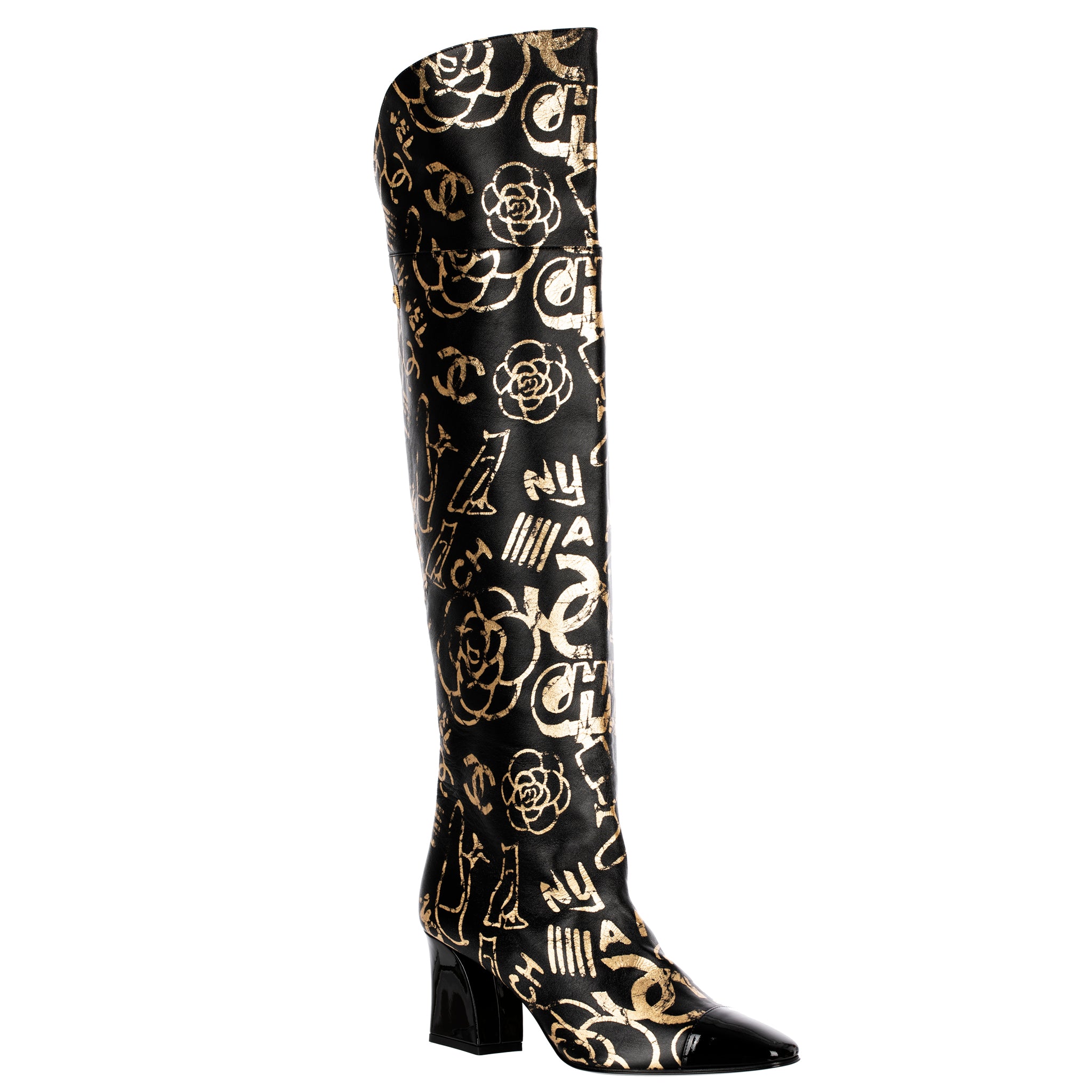 Chanel Egyptian Thigh High Boots 39 Fr