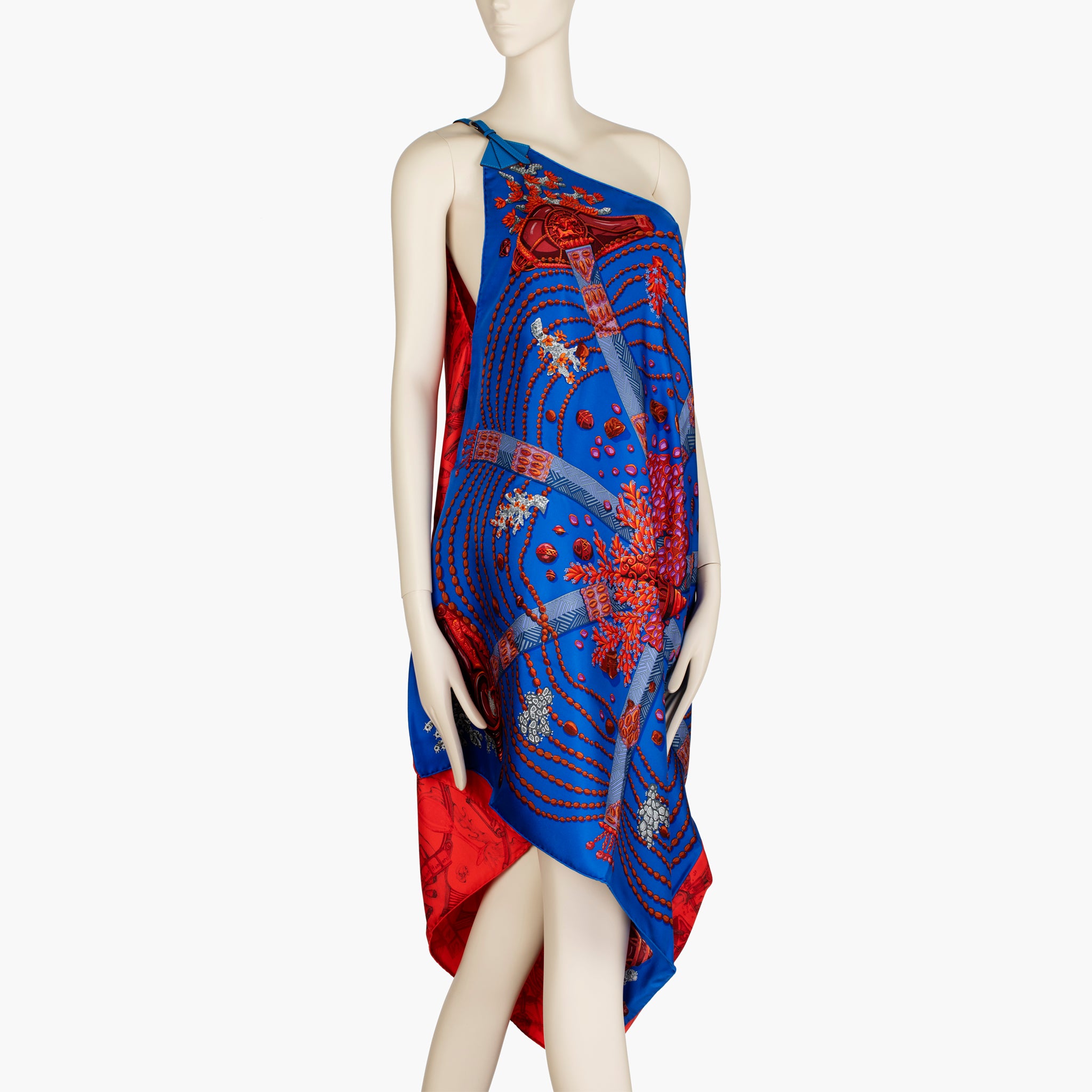 Hermès ‘Mina & the Coral’ Silk Scarf Dress – Limited Edition Pareo with Leather Strap