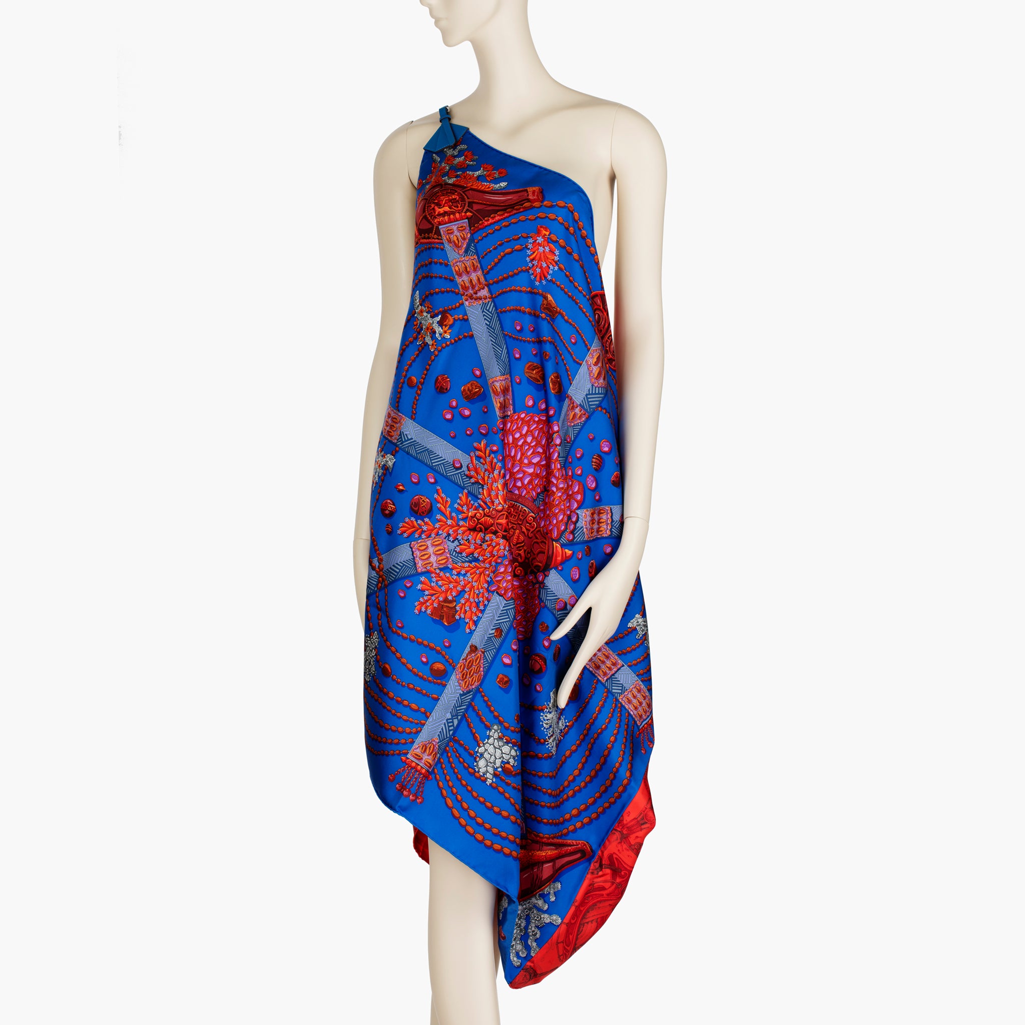 Hermès ‘Mina & the Coral’ Silk Scarf Dress – Limited Edition Pareo with Leather Strap