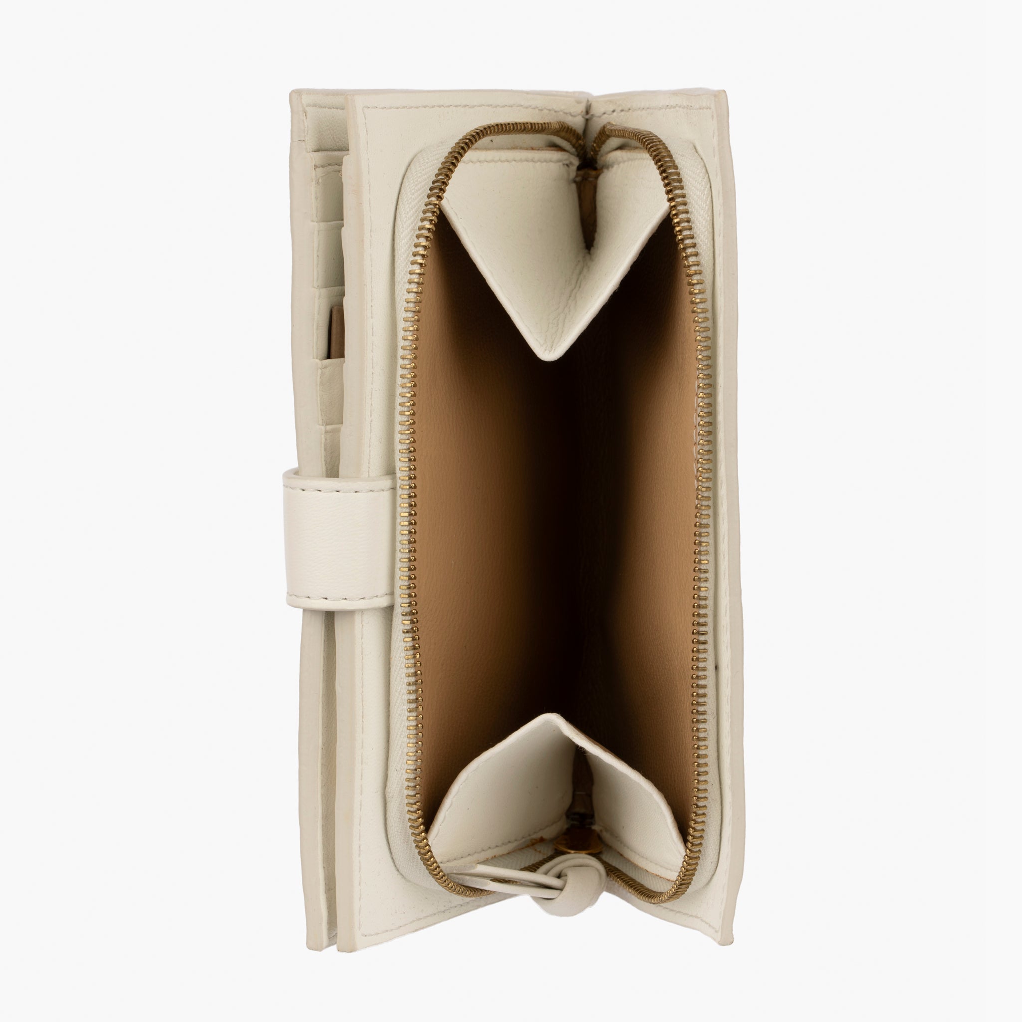 Bottega Veneta Intrecciato Leather Wallet in Ivory