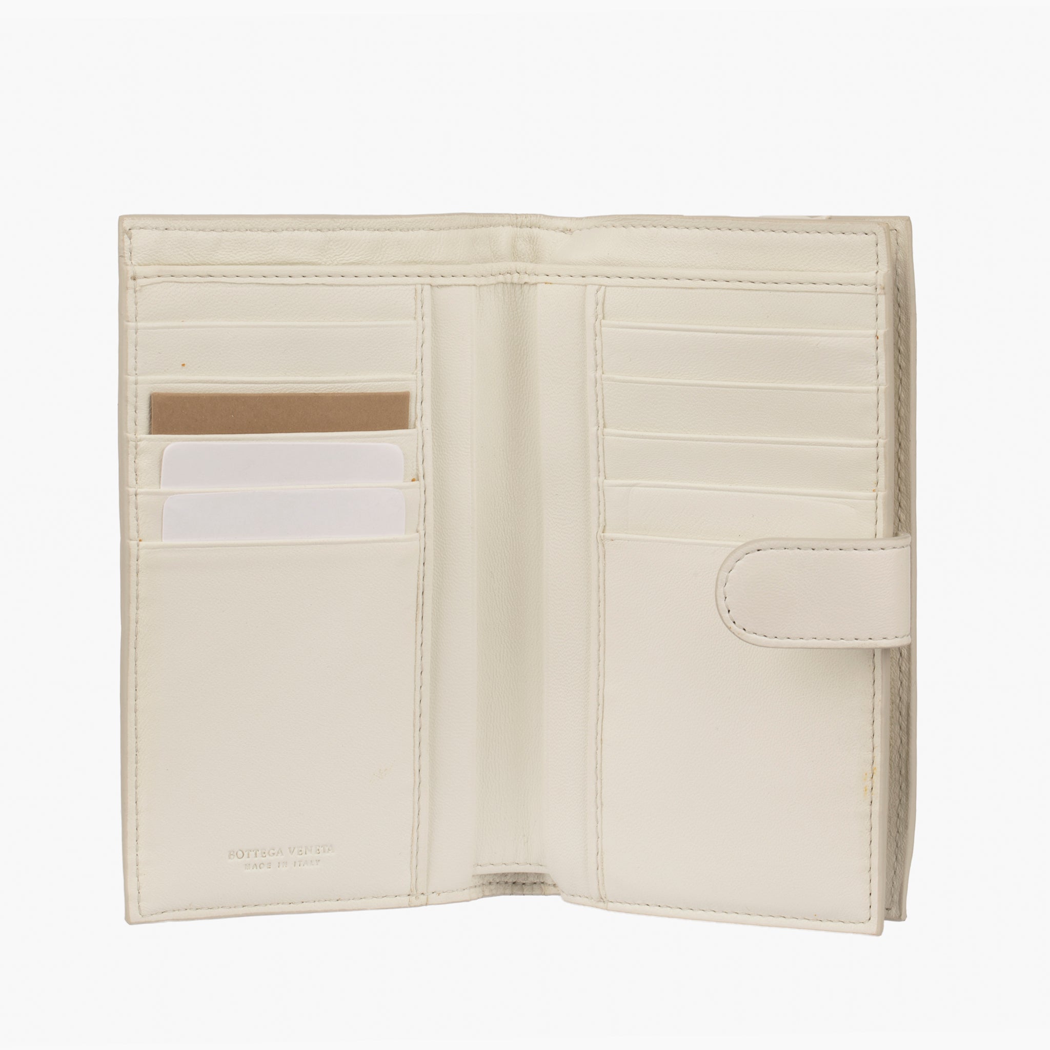 Bottega Veneta Intrecciato Leather Wallet in Ivory
