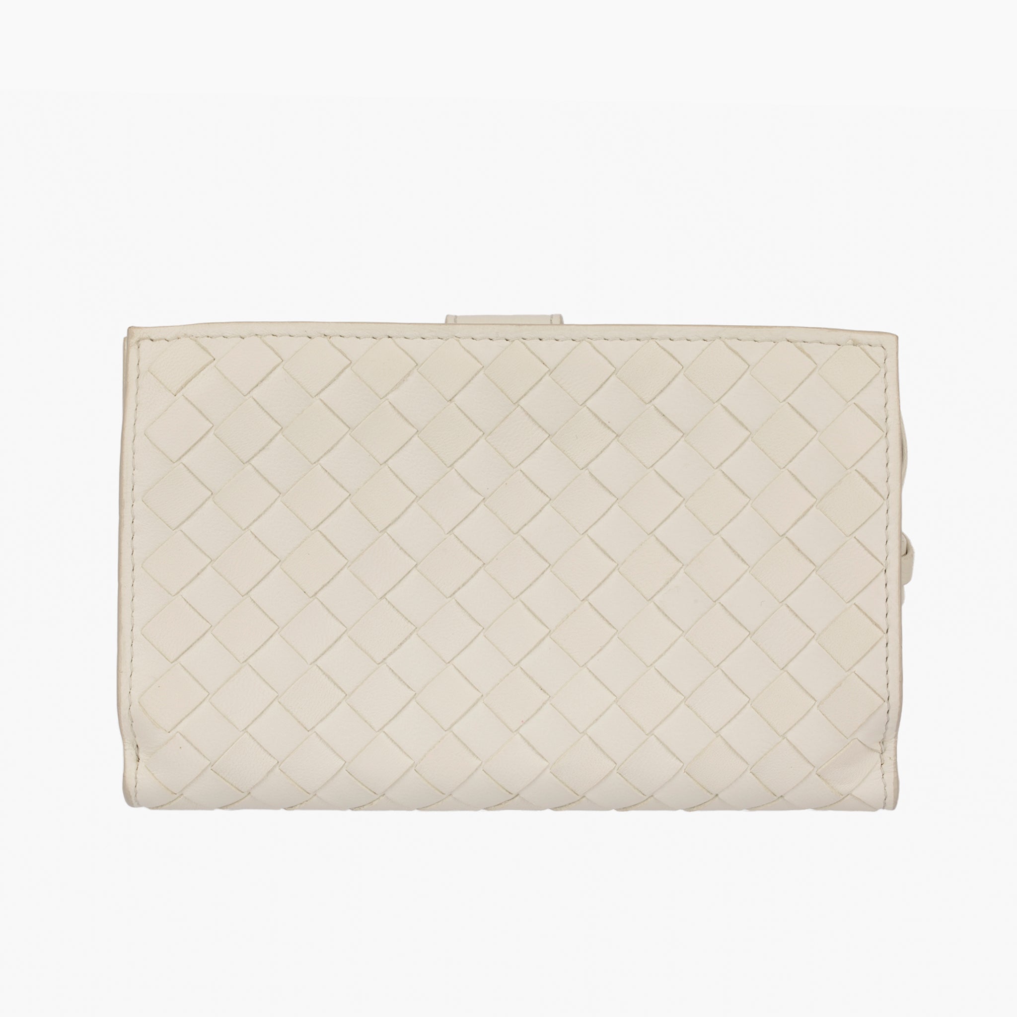 Bottega Veneta Intrecciato Leather Wallet in Ivory