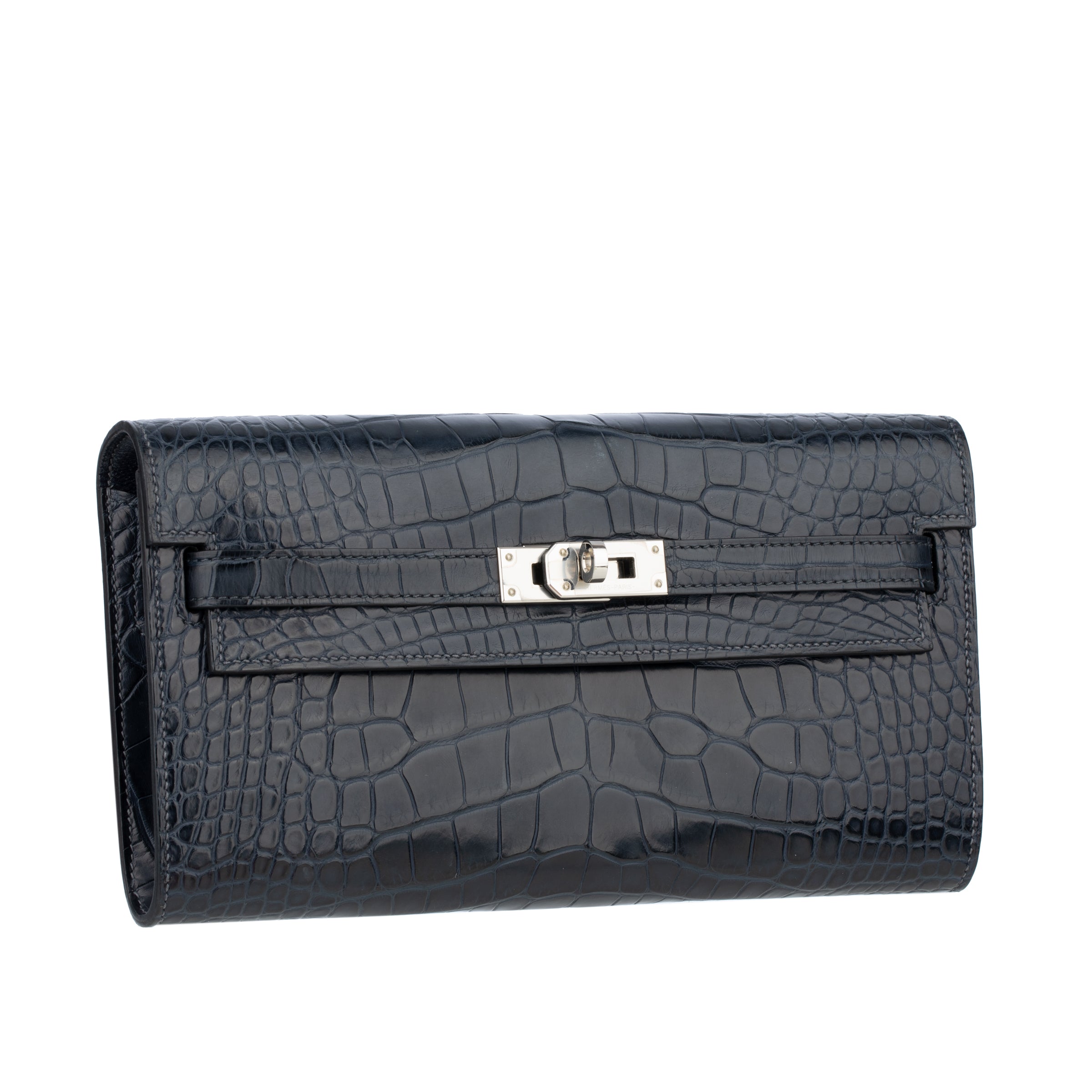 Hermès Kelly-To-Go Wallet Blue Indigo Matte Alligator Palladium Hardware