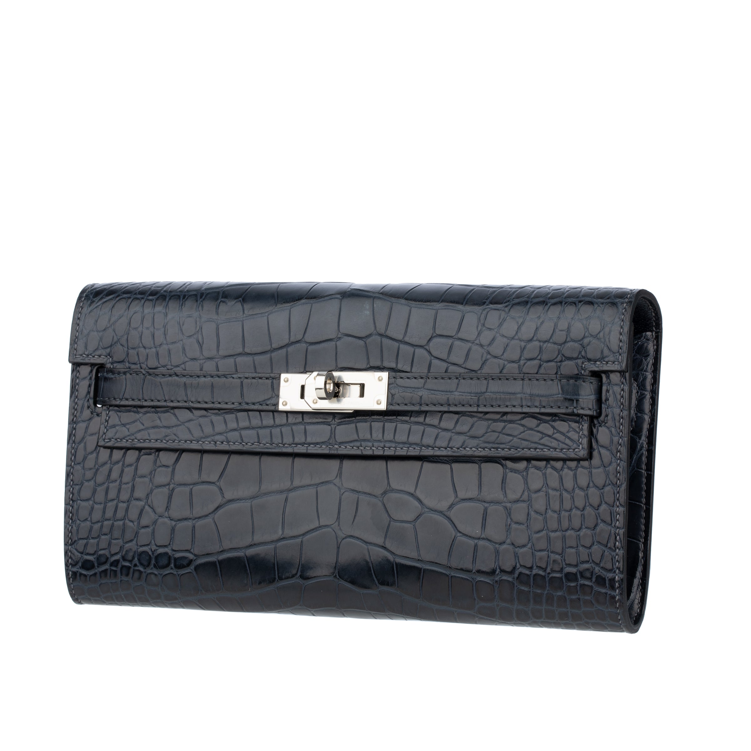 Hermès Kelly-To-Go Wallet Blue Indigo Matte Alligator Palladium Hardware