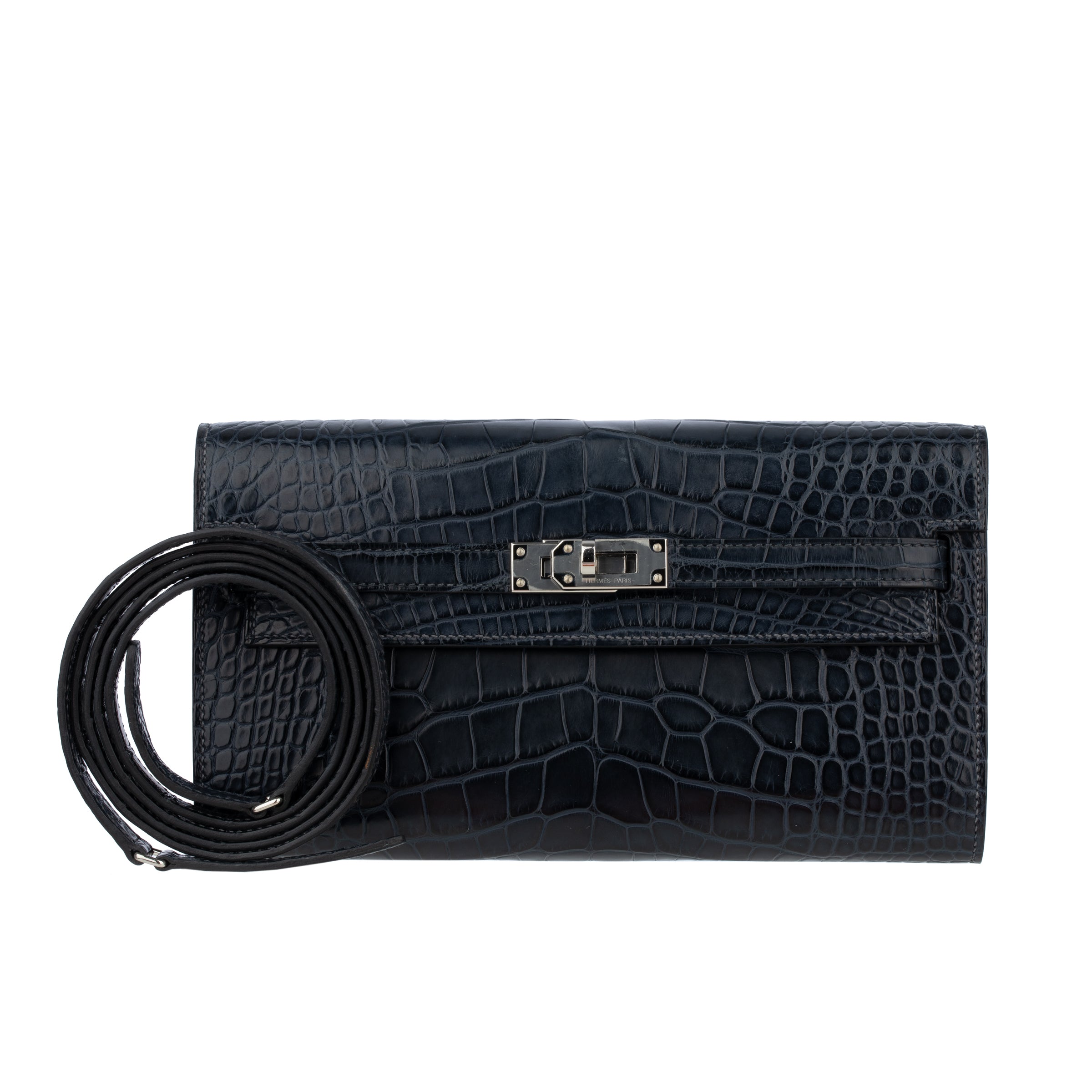 Hermès Kelly-To-Go Wallet Blue Indigo Matte Alligator Palladium Hardware