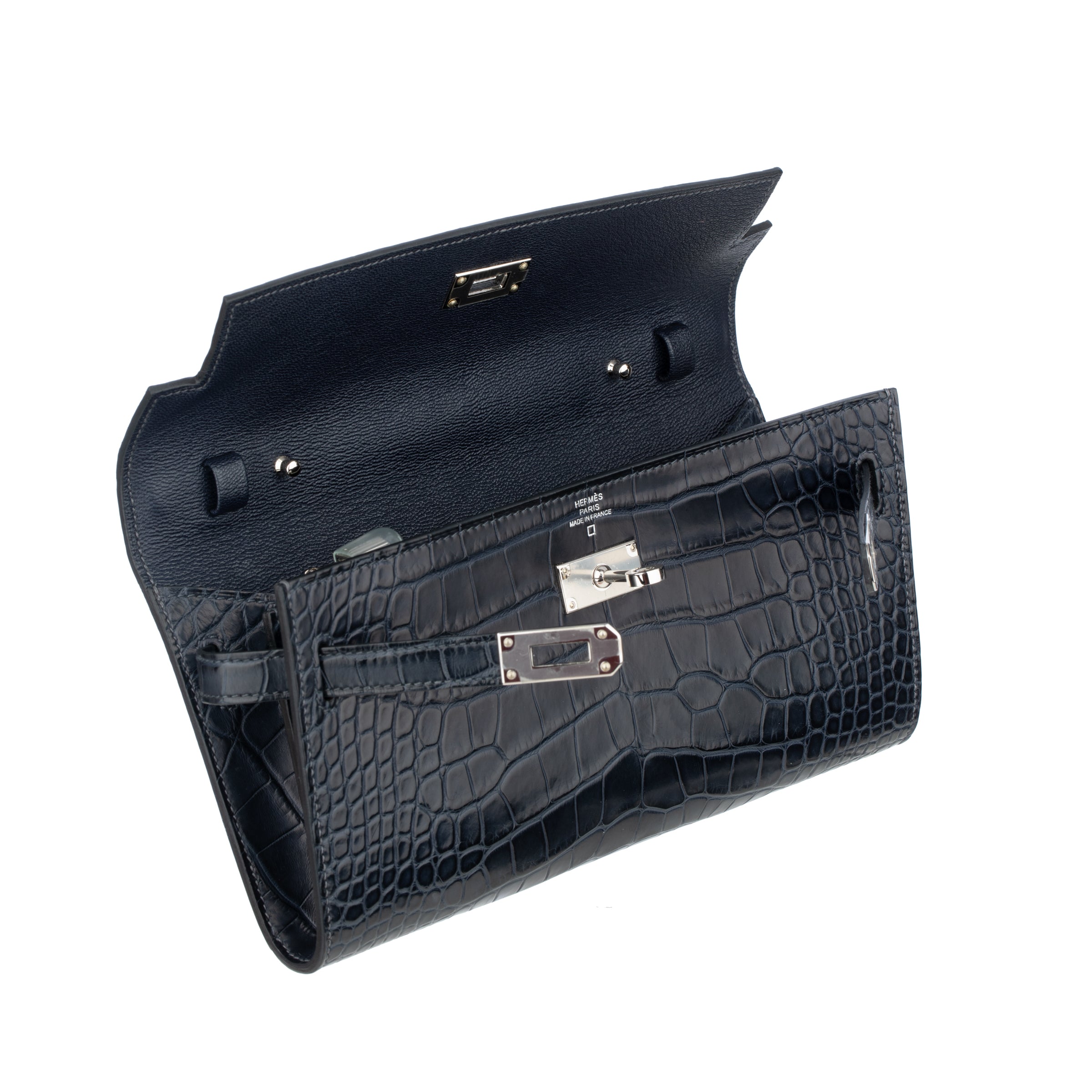 Hermès Kelly-To-Go Wallet Blue Indigo Matte Alligator Palladium Hardware