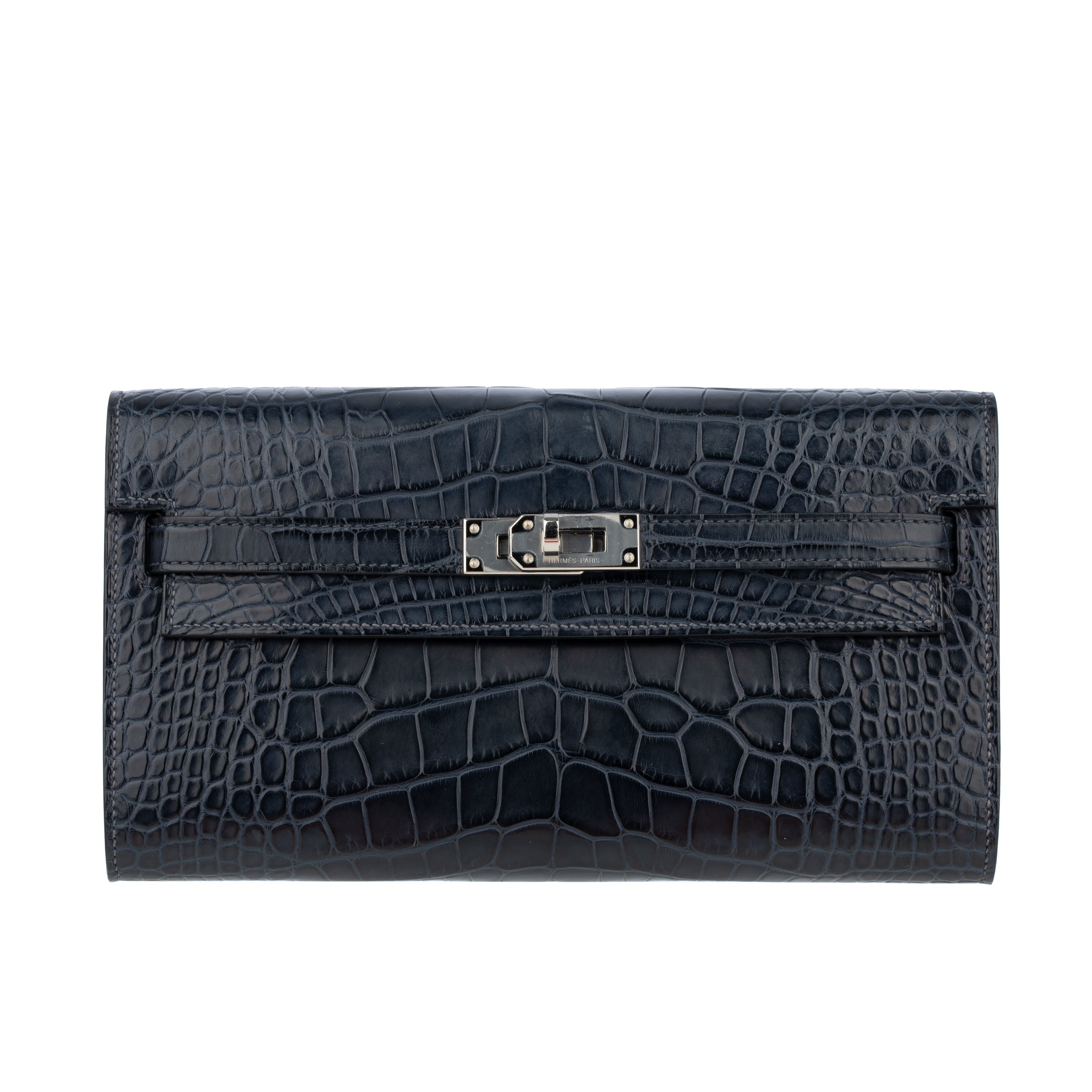 Hermès Kelly-To-Go Wallet Blue Indigo Matte Alligator Palladium Hardware