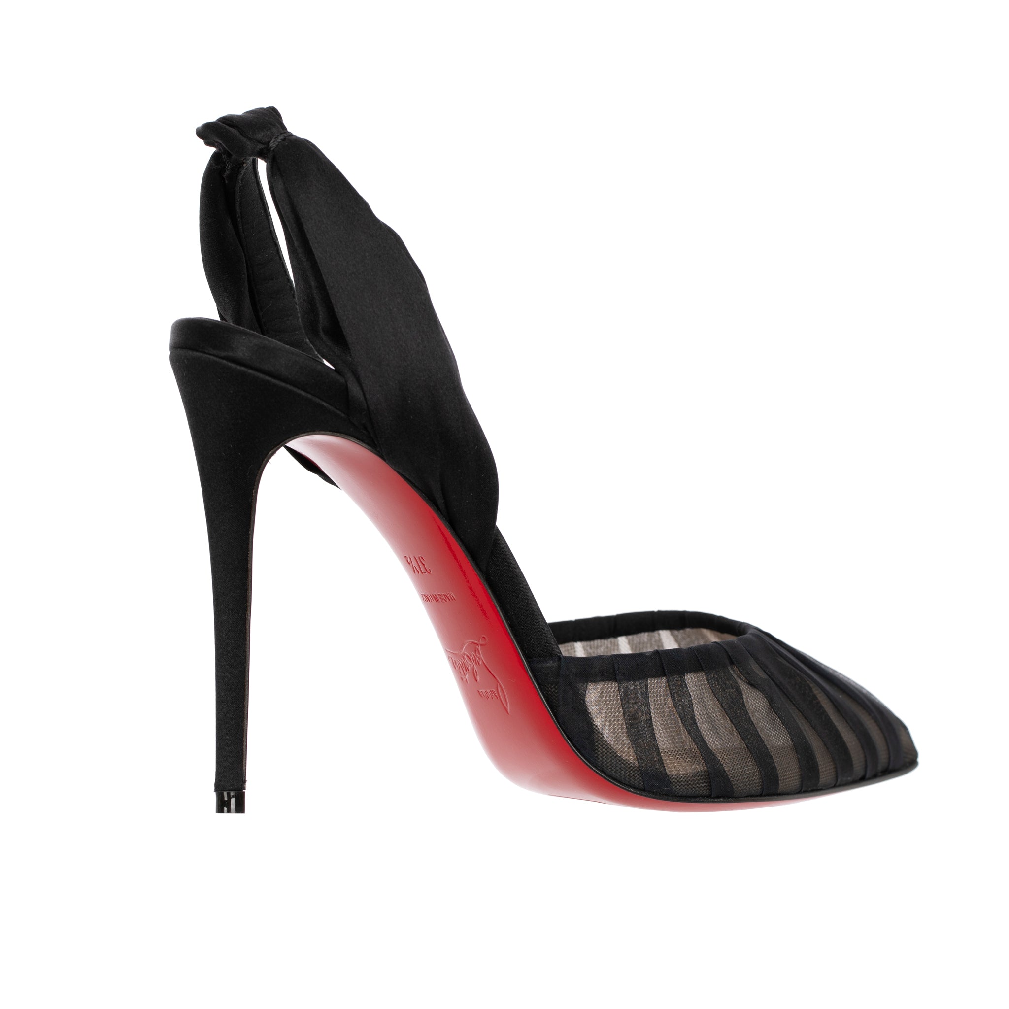 Christian Louboutin Black Slingback Mesh Pumps 37.5