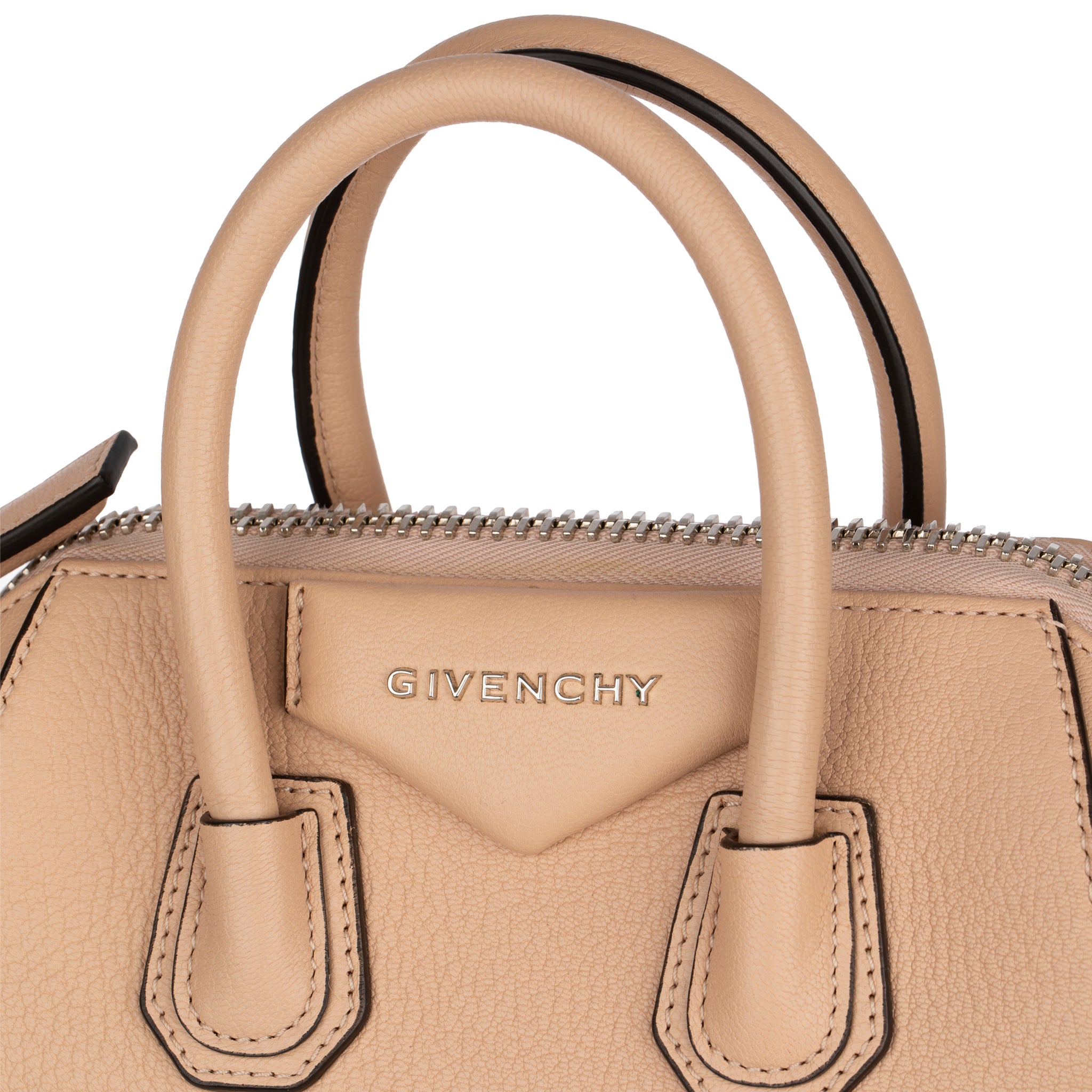 Givenchy Mini Antigona Goat Leather Powder With Silver Tone Hardware