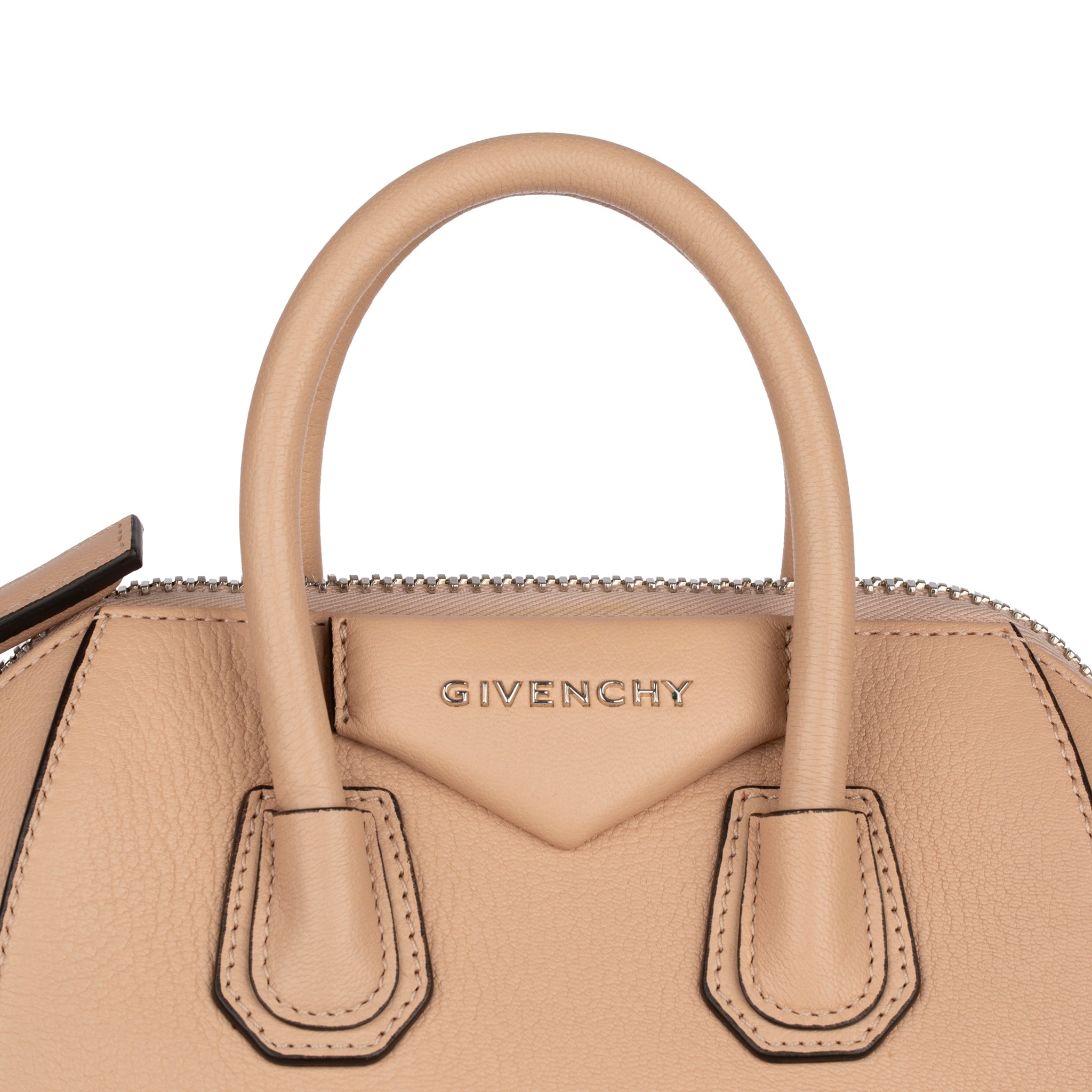 Givenchy Mini Antigona Goat Leather Powder With Silver Tone Hardware