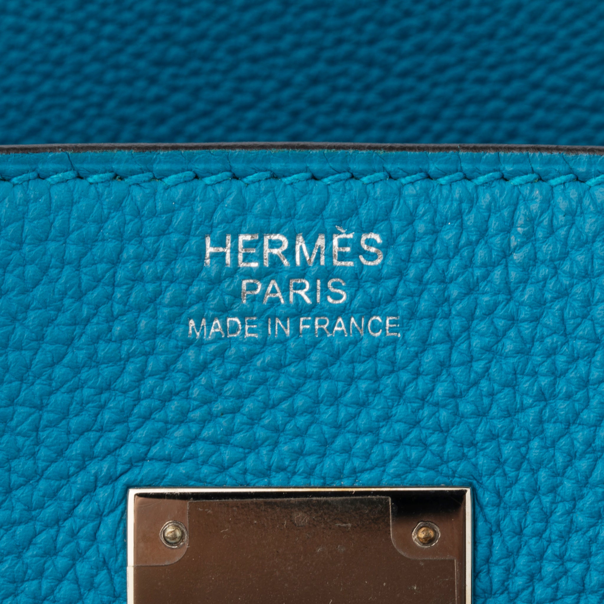 Hermes Birkin 30cm Verso Blue Zanzibar & Malachite Togo Leather Palladium Hardware