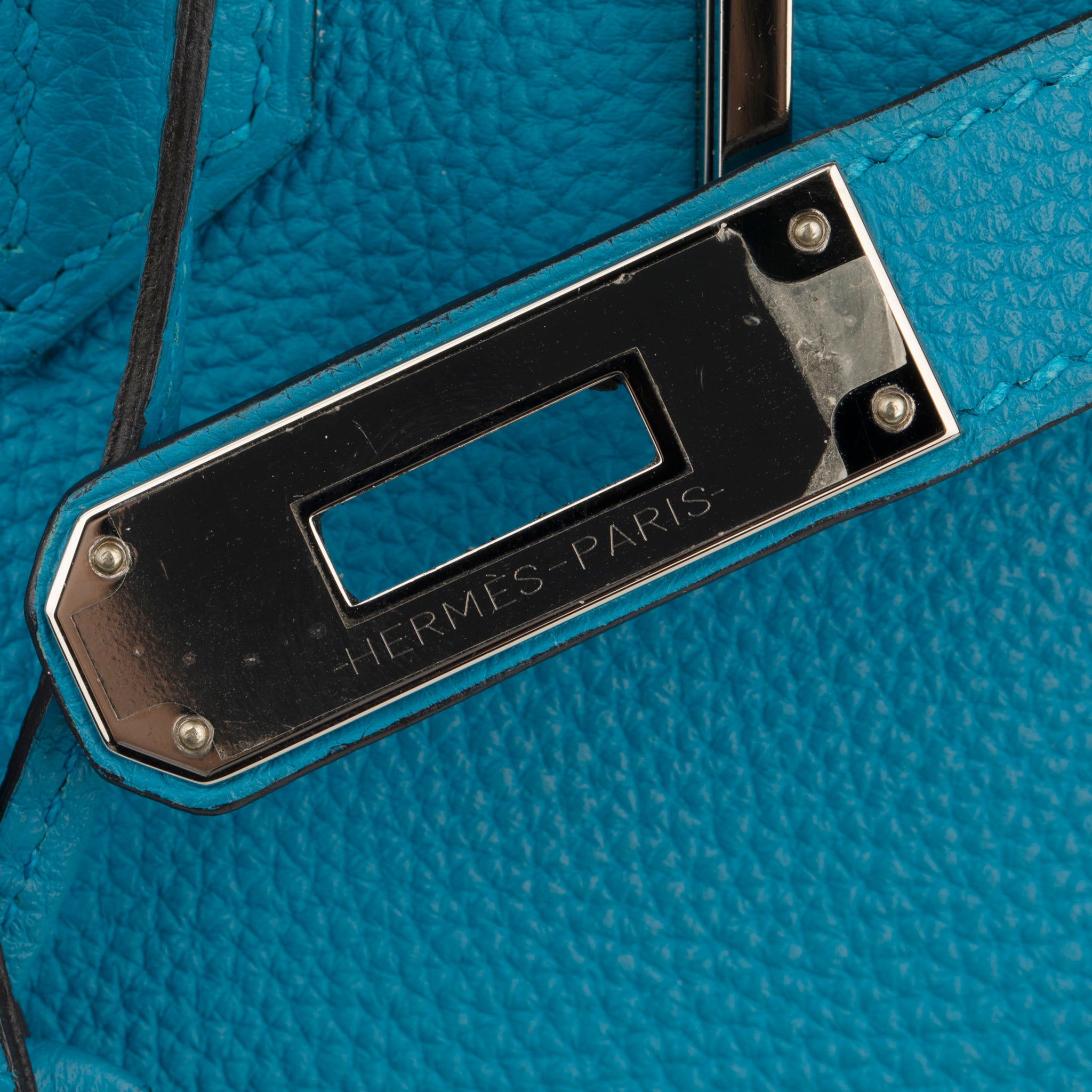 Hermes Birkin 30cm Verso Blue Zanzibar & Malachite Togo Leather Palladium Hardware