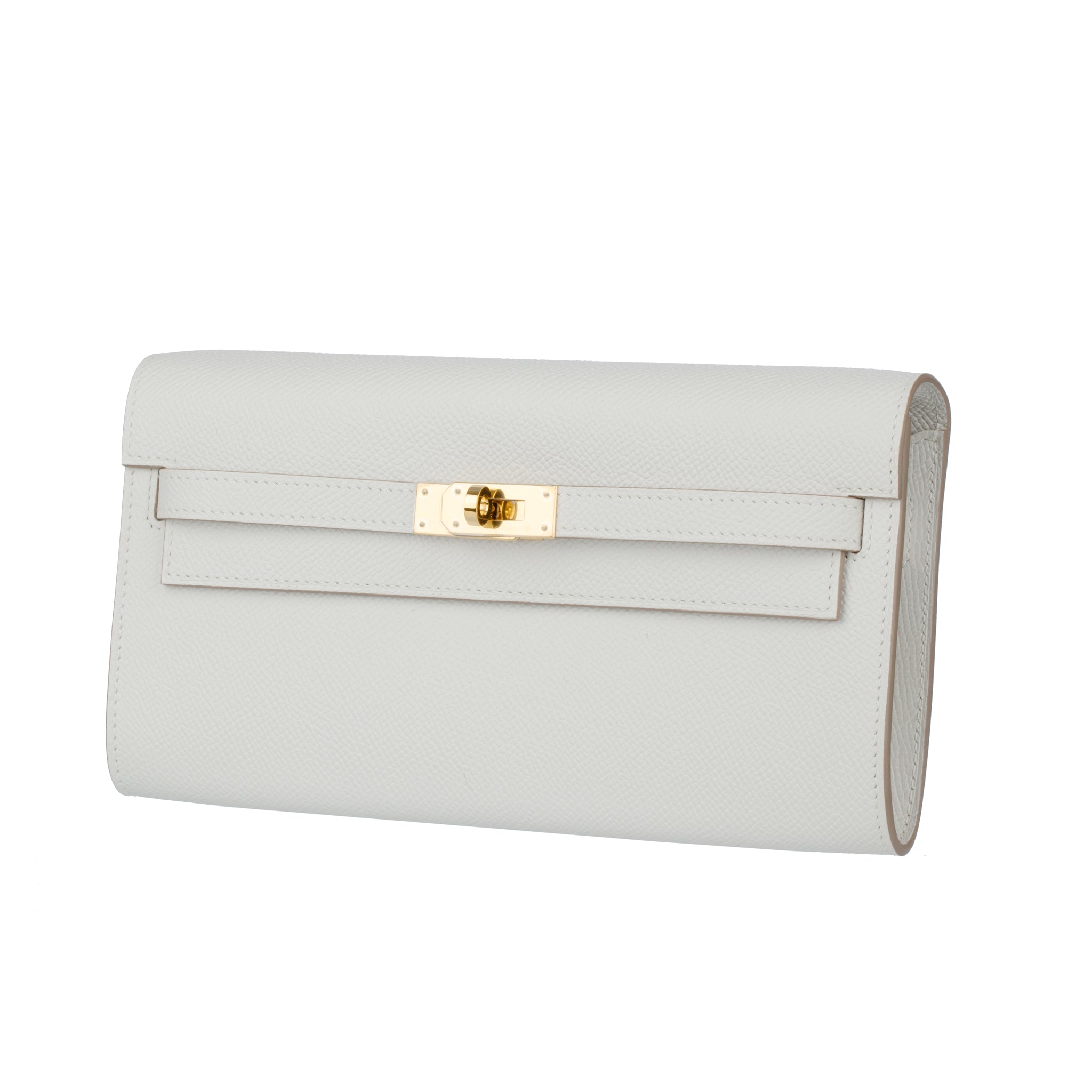 Hermes Kelly-To-Go Gris Pale Epsom Leather Gold Hardware