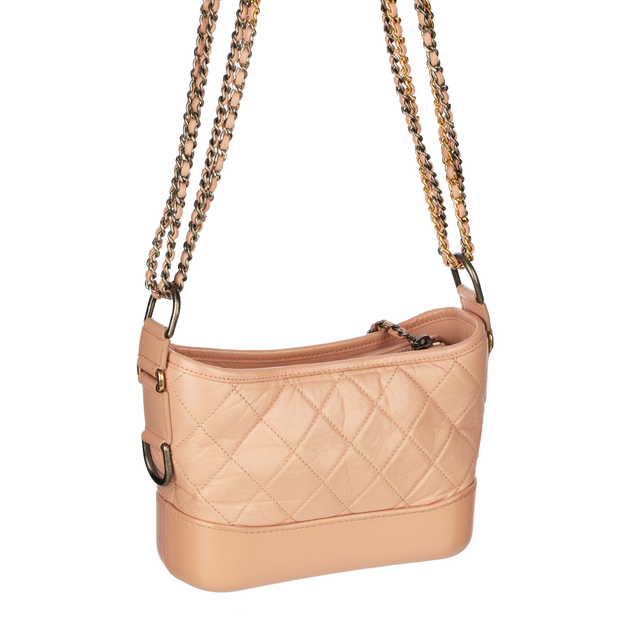 Chanel Gabrielle Small Dusty Pink, Grained Calfskin Leather, Duo Tone Hardware