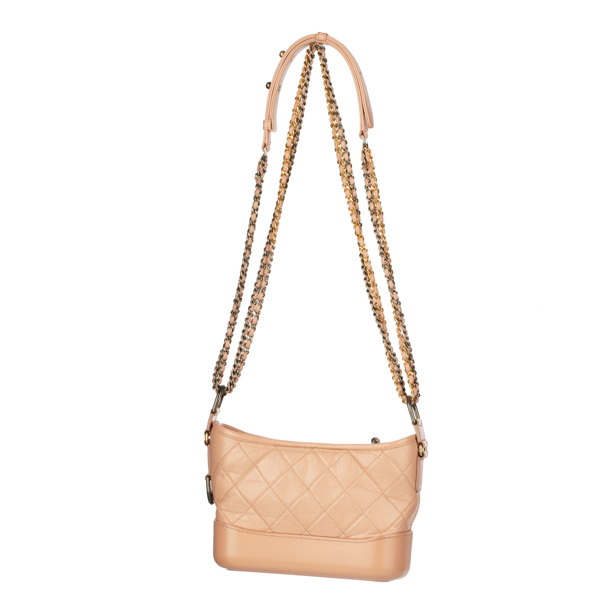 Chanel Gabrielle Small Dusty Pink, Grained Calfskin Leather, Duo Tone Hardware