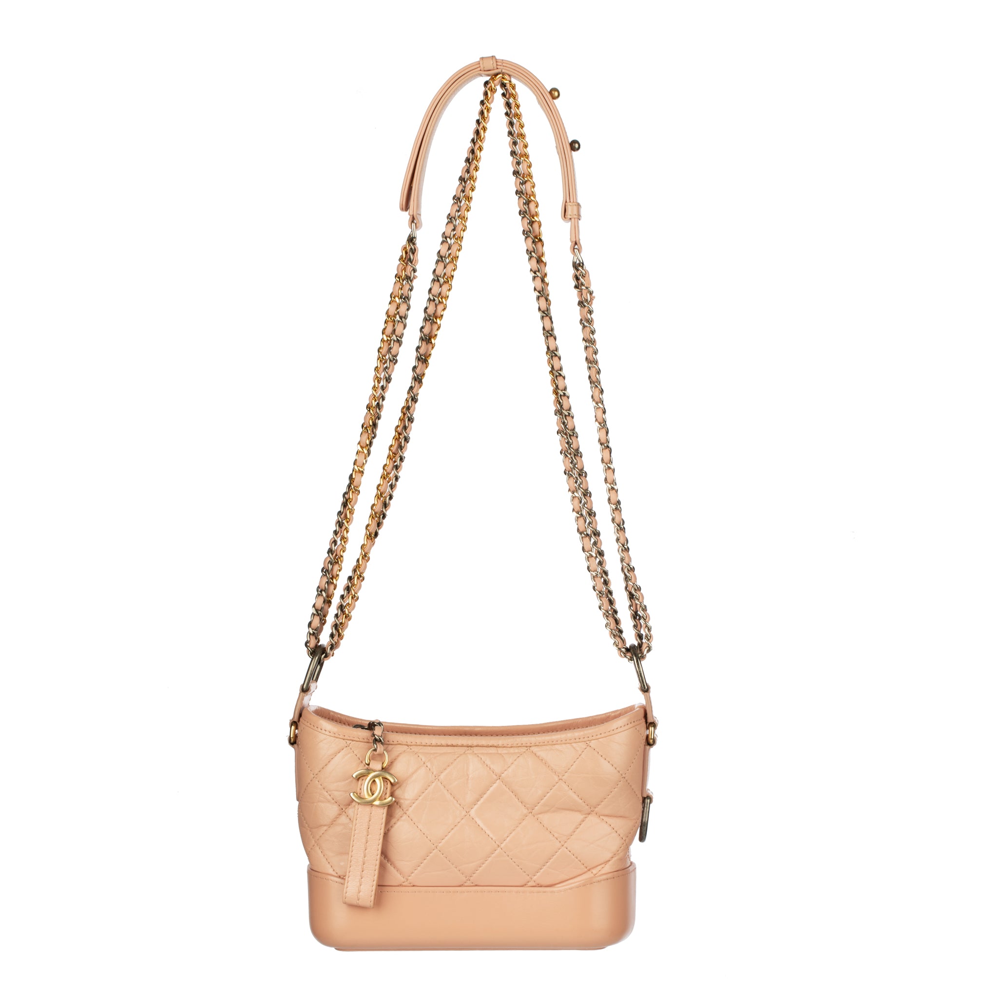 Chanel Gabrielle Small Dusty Pink, Grained Calfskin Leather, Duo Tone Hardware