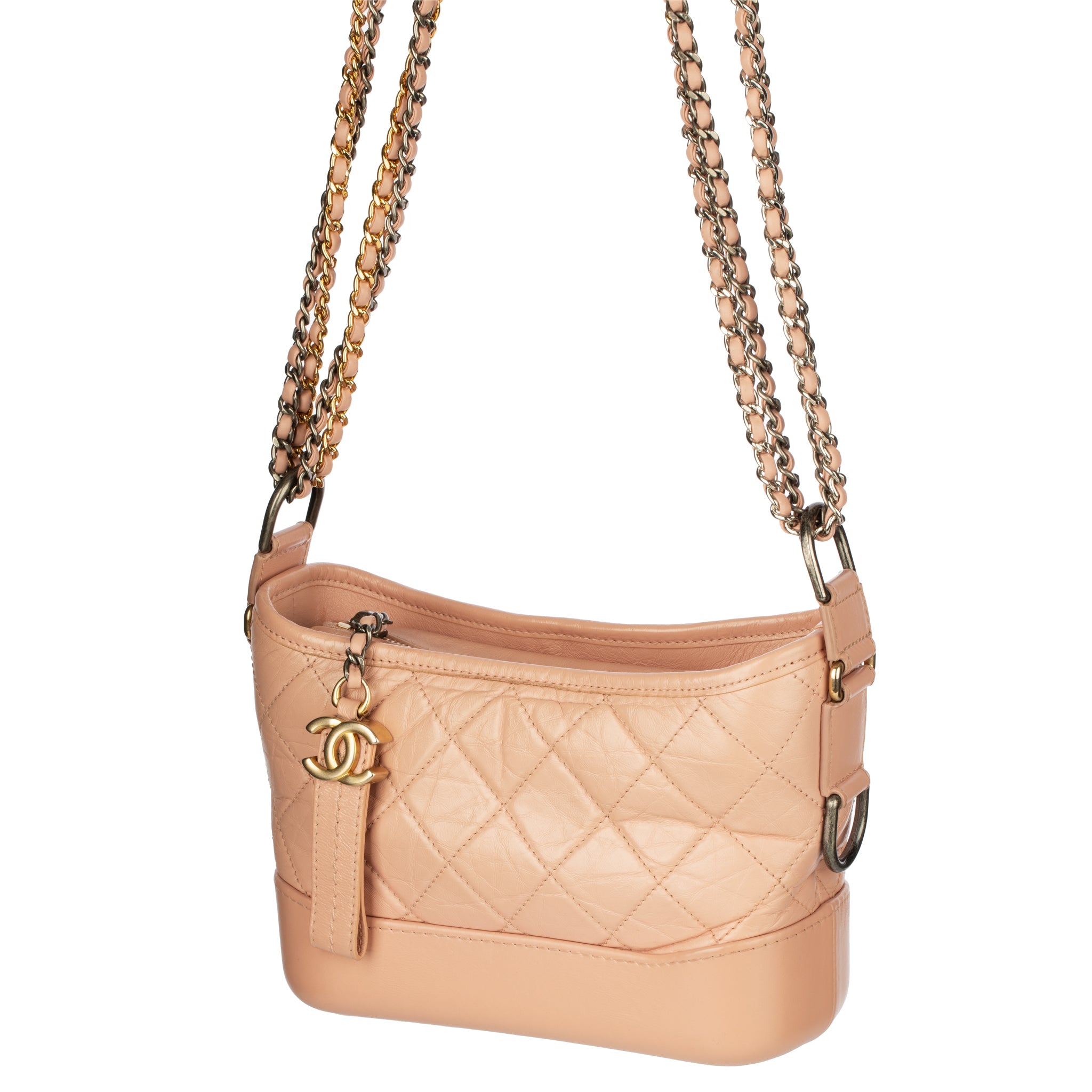 Chanel Gabrielle Small Dusty Pink, Grained Calfskin Leather, Duo Tone Hardware