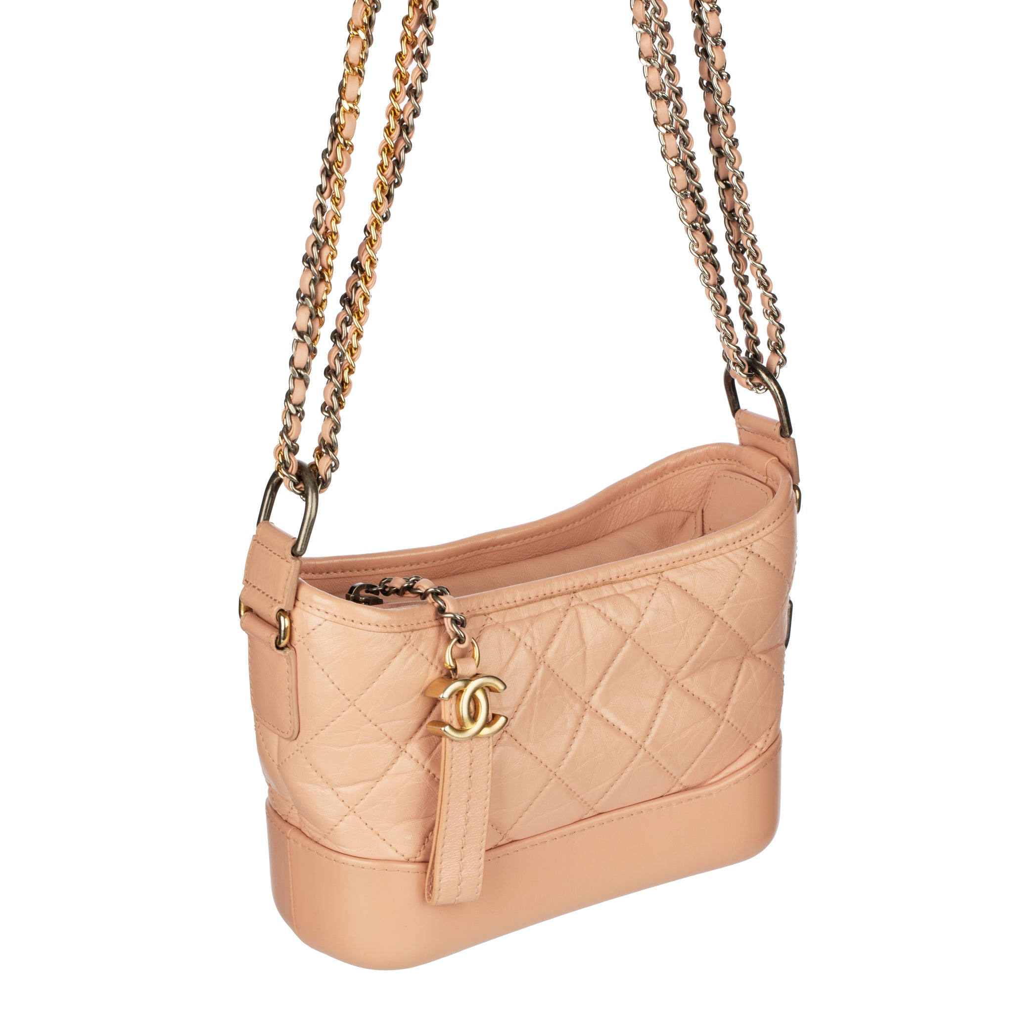 Chanel Gabrielle Small Dusty Pink, Grained Calfskin Leather, Duo Tone Hardware