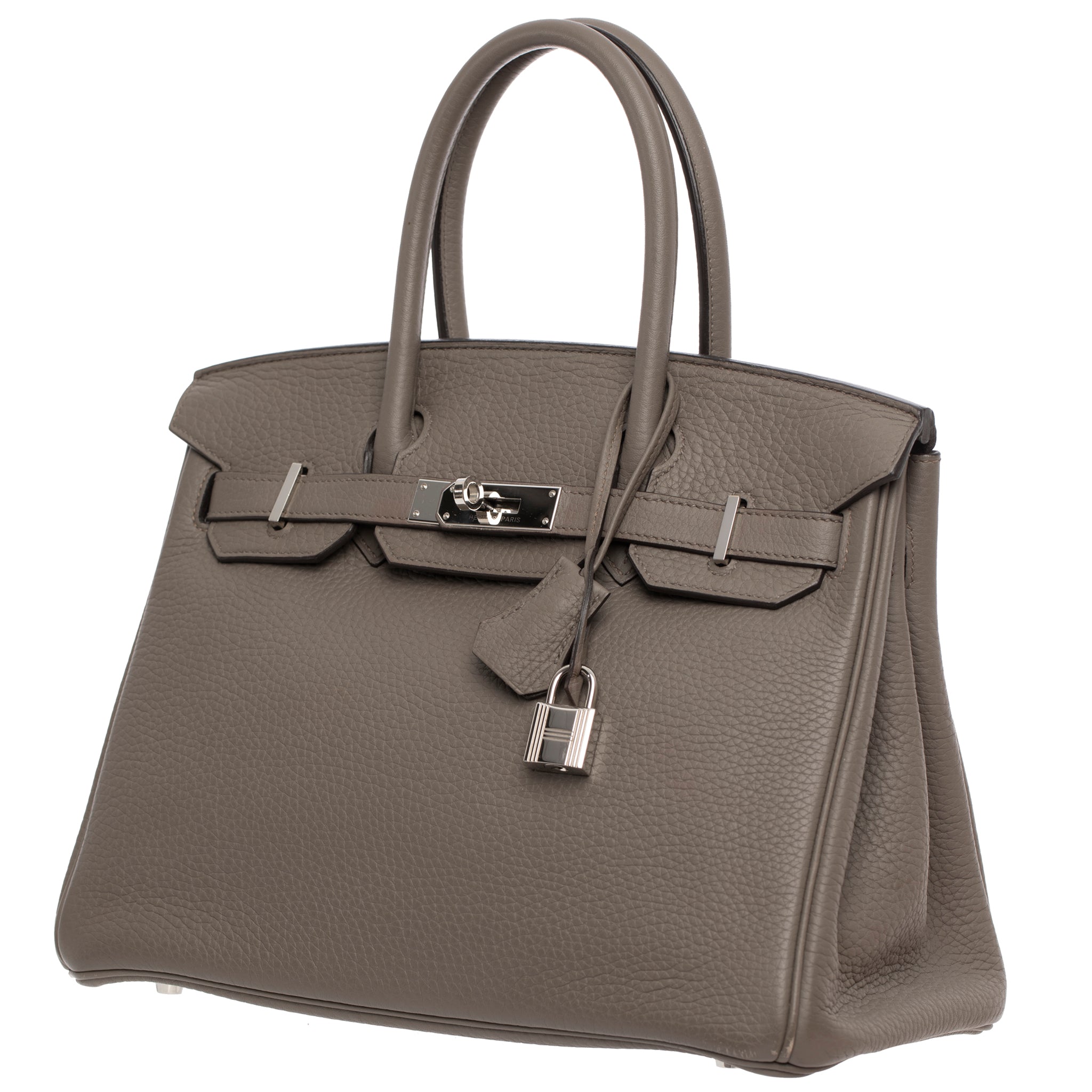 Hermes Birkin 30 Cm Gris Etain Togo Leather Palladium Hardware Stamp X