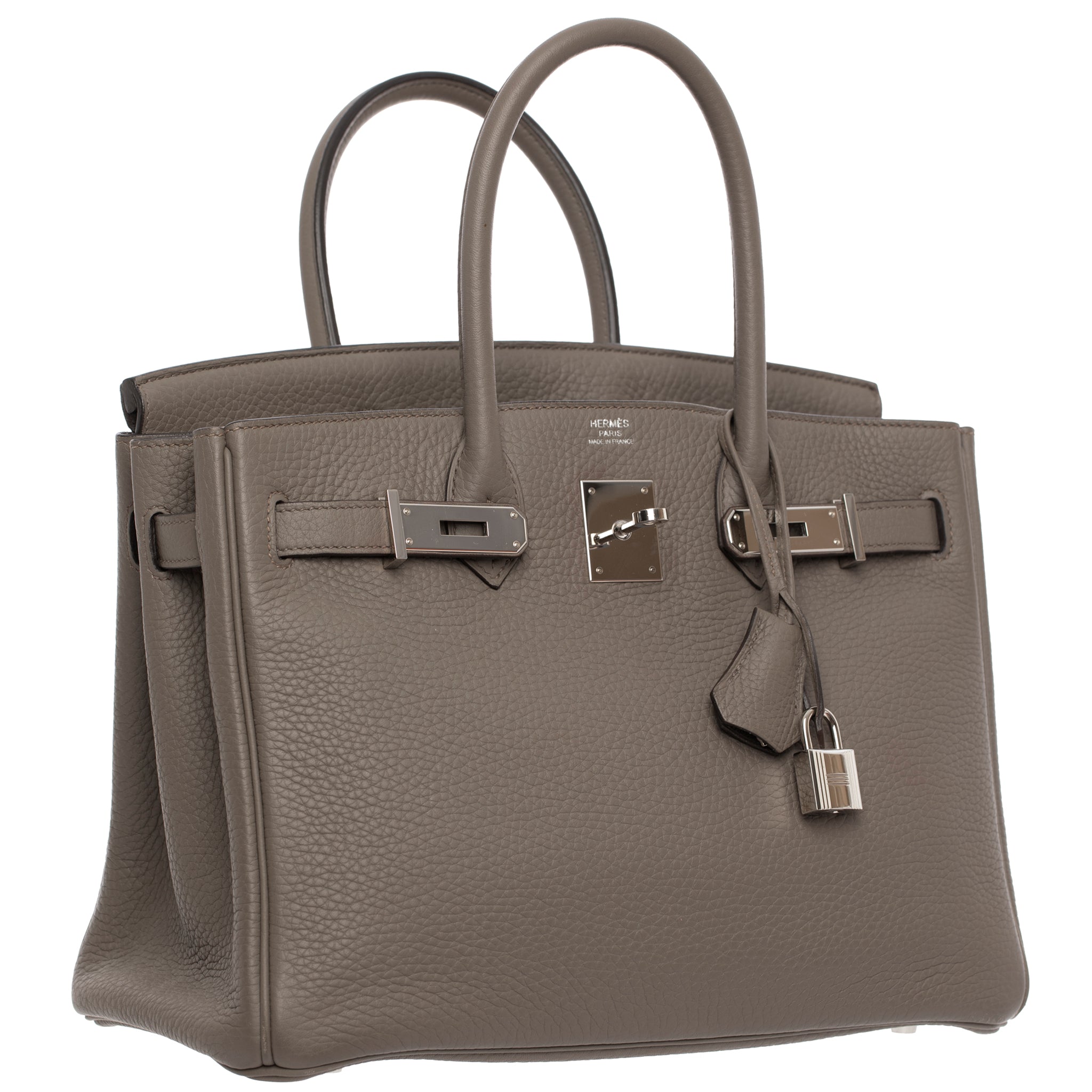 Hermes Birkin 30 Cm Gris Etain Togo Leather Palladium Hardware Stamp X