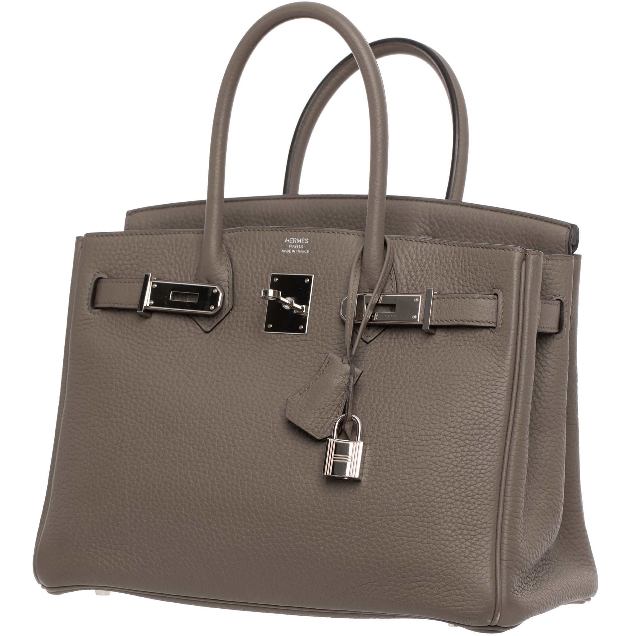 Hermes Birkin 30 Cm Gris Etain Togo Leather Palladium Hardware Stamp X