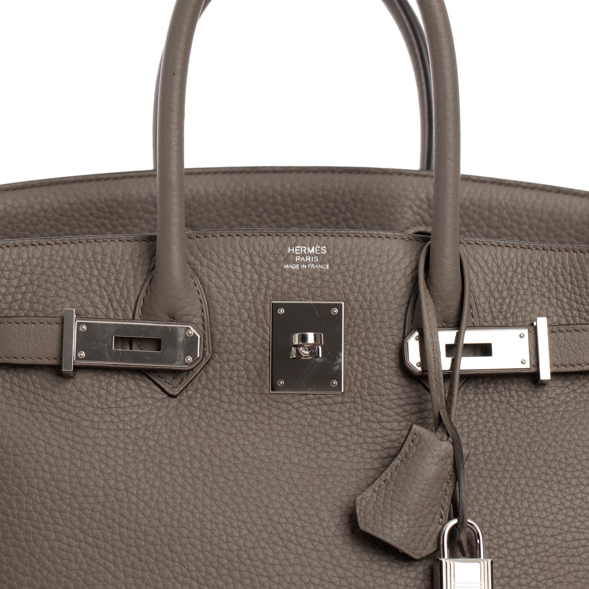 Hermes Birkin 30 Cm Gris Etain Togo Leather Palladium Hardware Stamp X