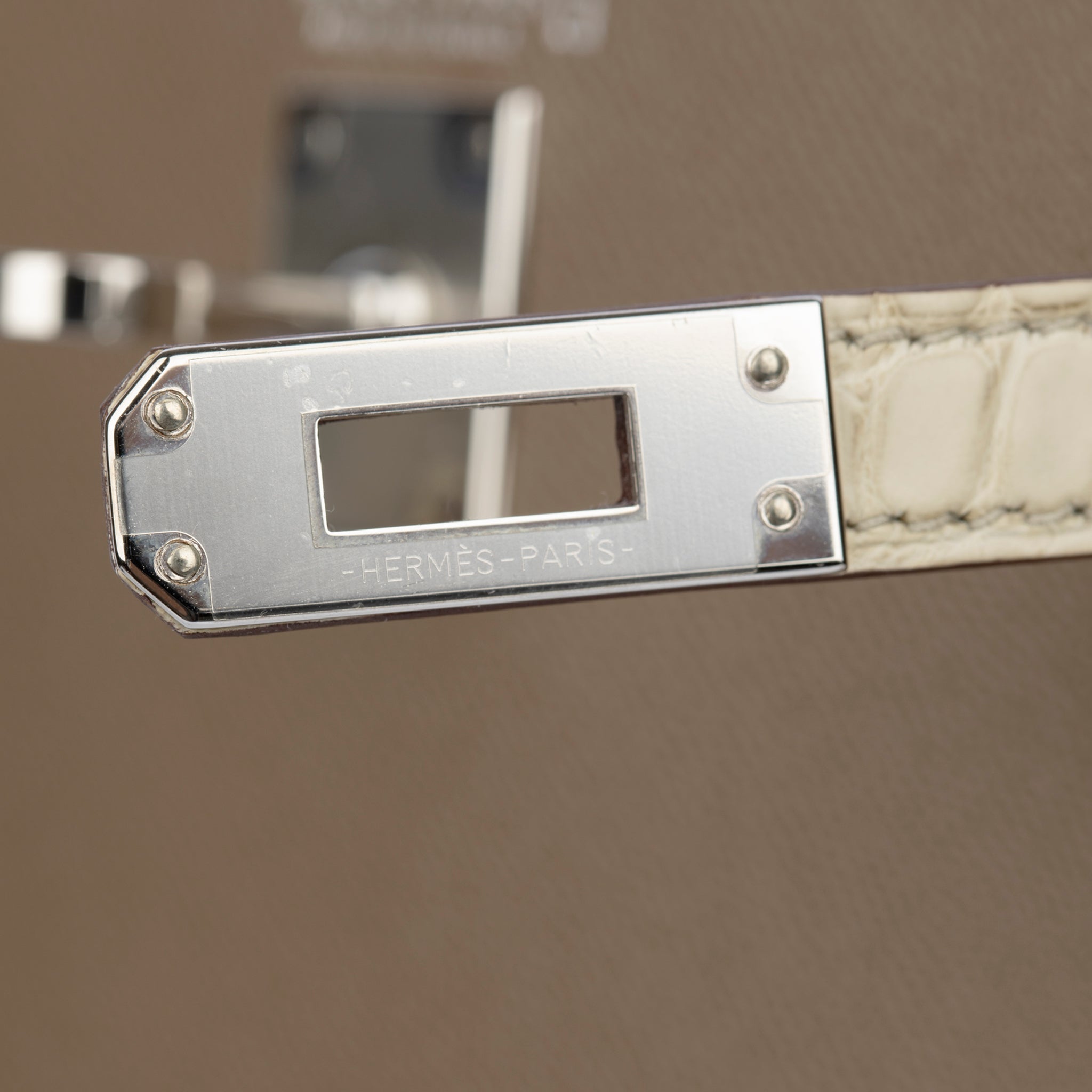 Hermes Mini Kelly II Touch Etoupe and Beton Veau Madame Palladium Hardware
