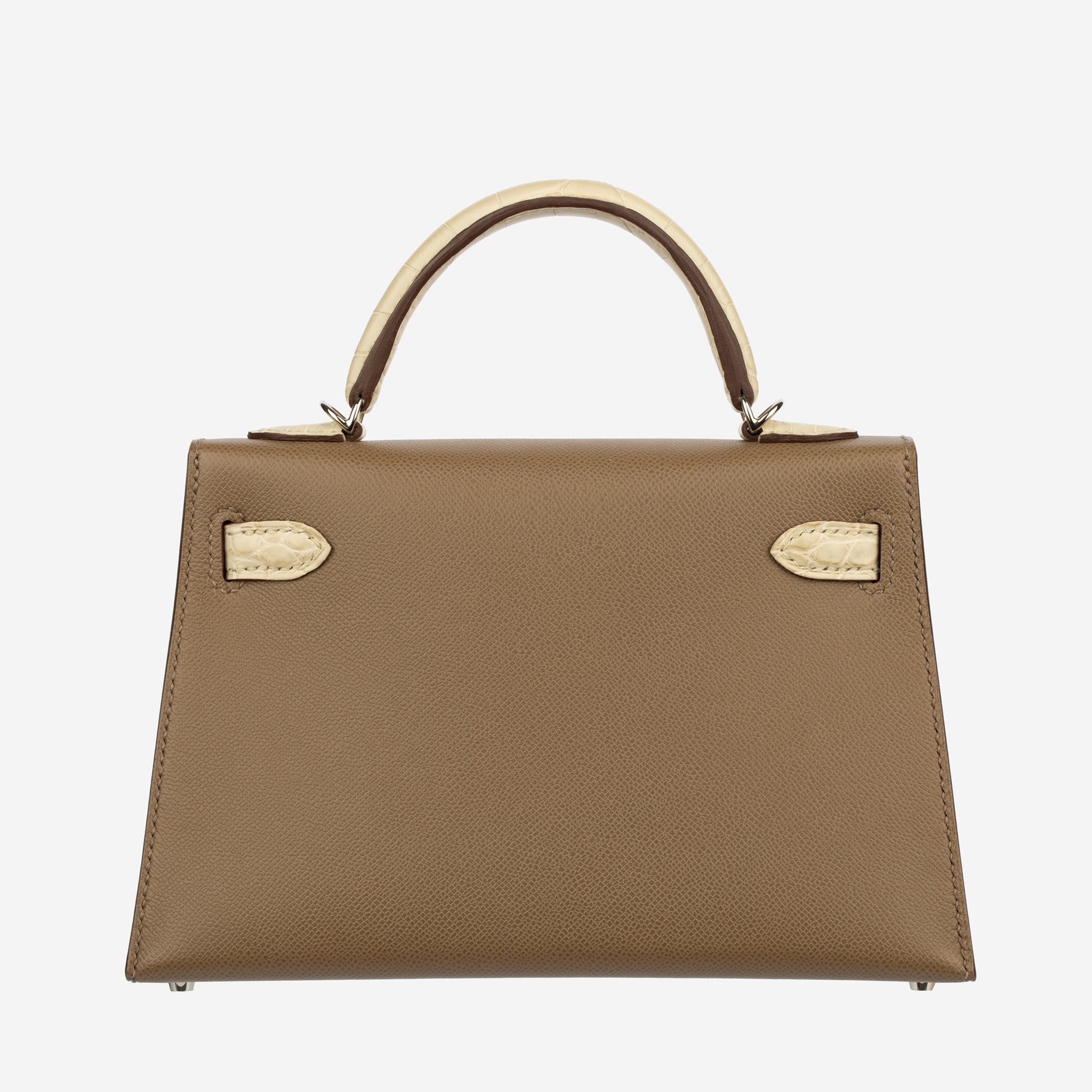 Hermes Mini Kelly II Touch Etoupe and Beton Veau Madame Palladium Hardware