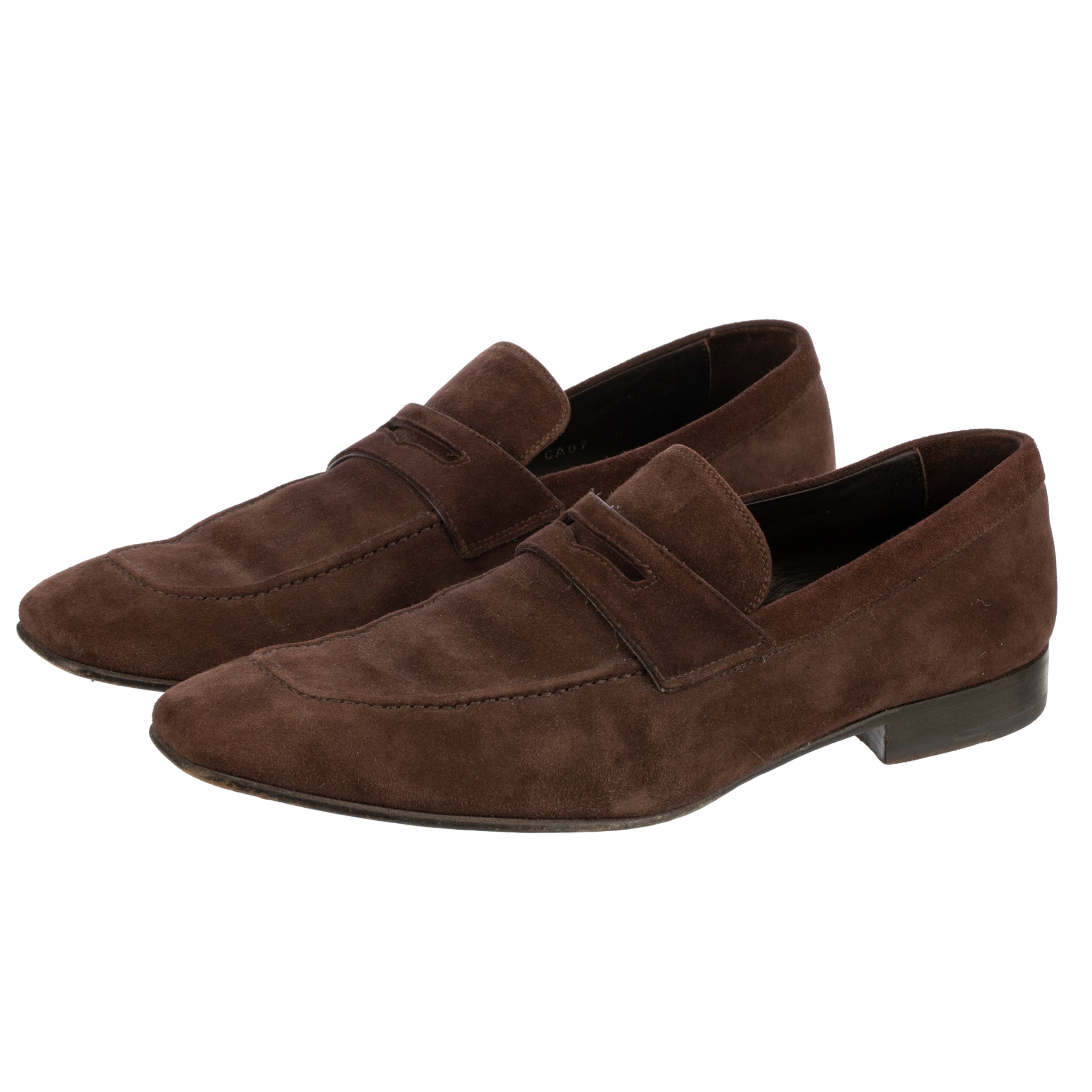 Zegna Dark Brown Suede Loafers 8 US