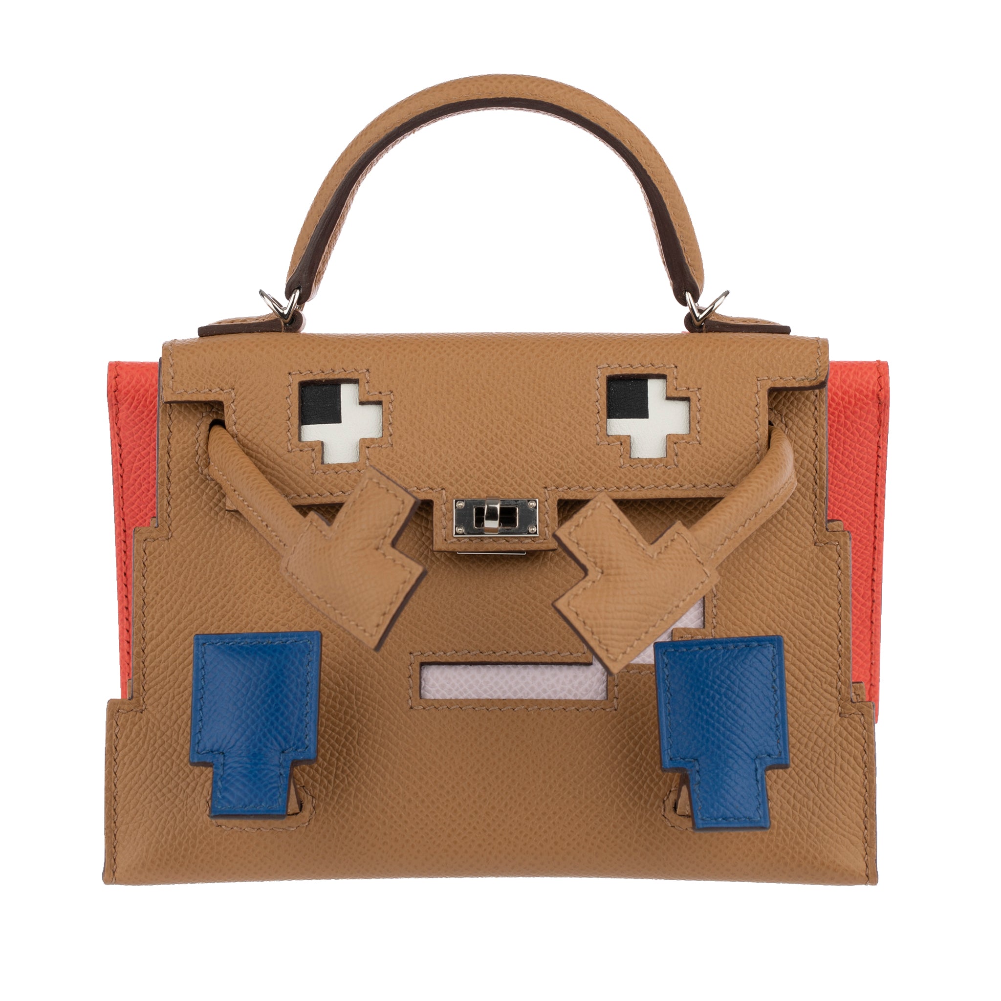 Hermes Mini Kelly Picto Doll Biscuit Epsom Leather Palladium Hardware