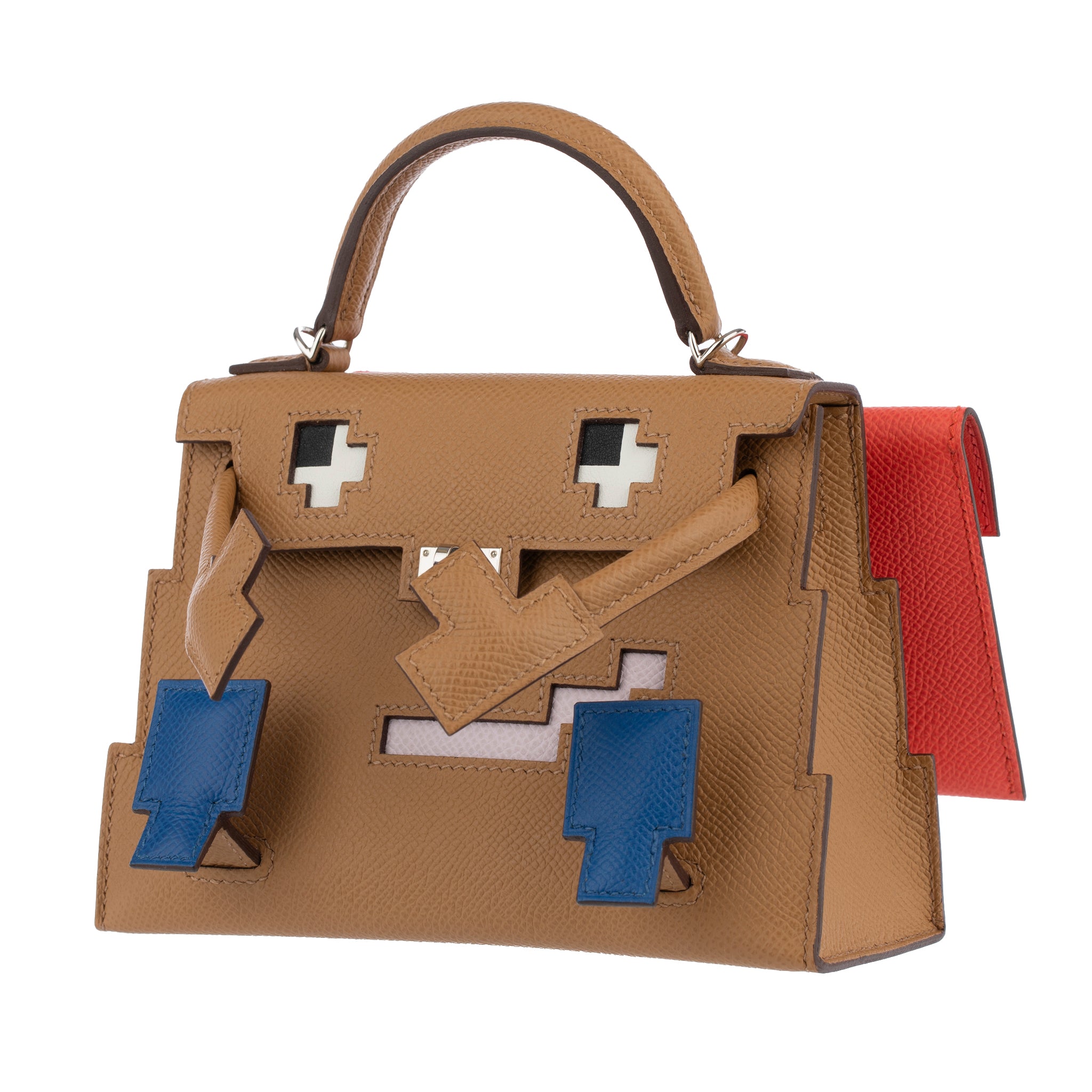 Hermes Mini Kelly Picto Doll Biscuit Epsom Leather Palladium Hardware