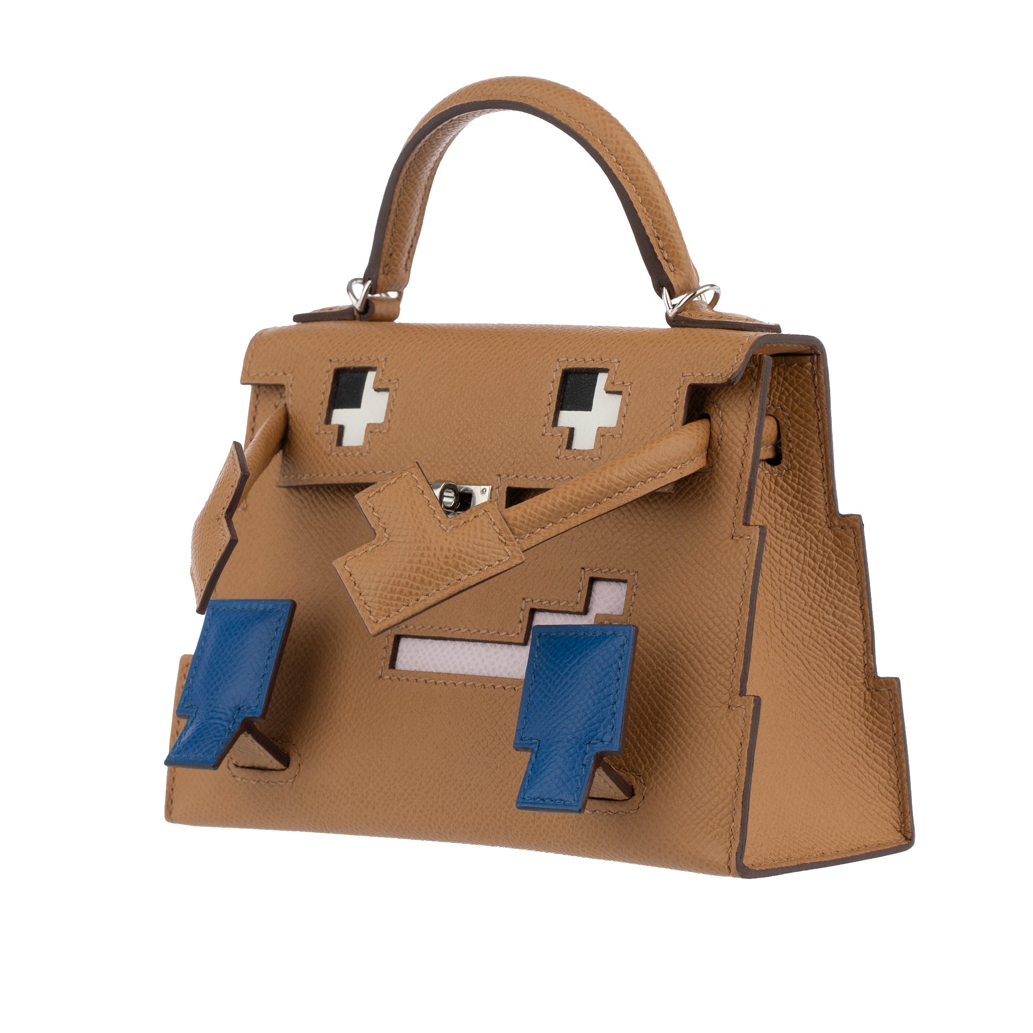 Hermes Mini Kelly Picto Doll Biscuit Epsom Leather Palladium Hardware