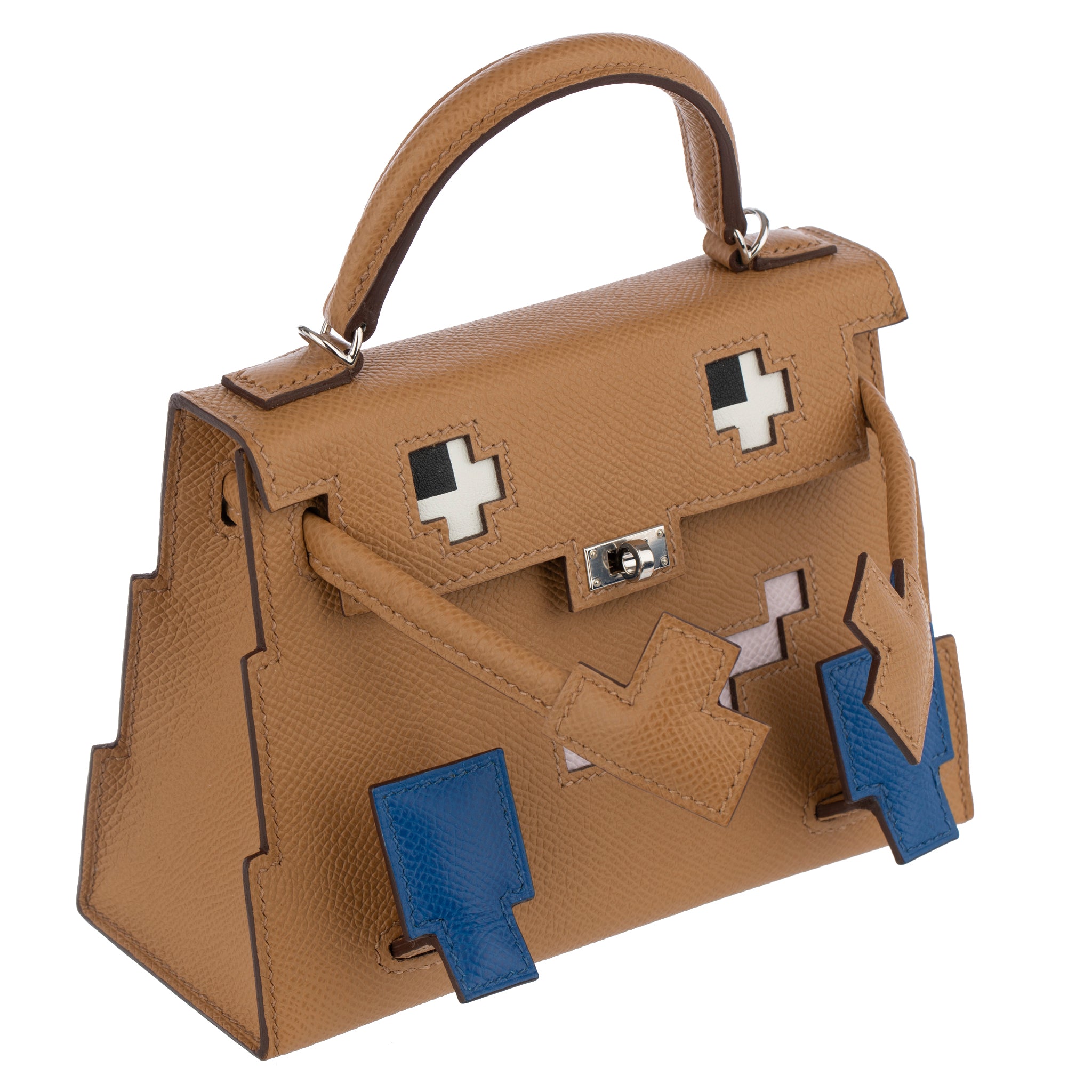 Hermes Mini Kelly Picto Doll Biscuit Epsom Leather Palladium Hardware