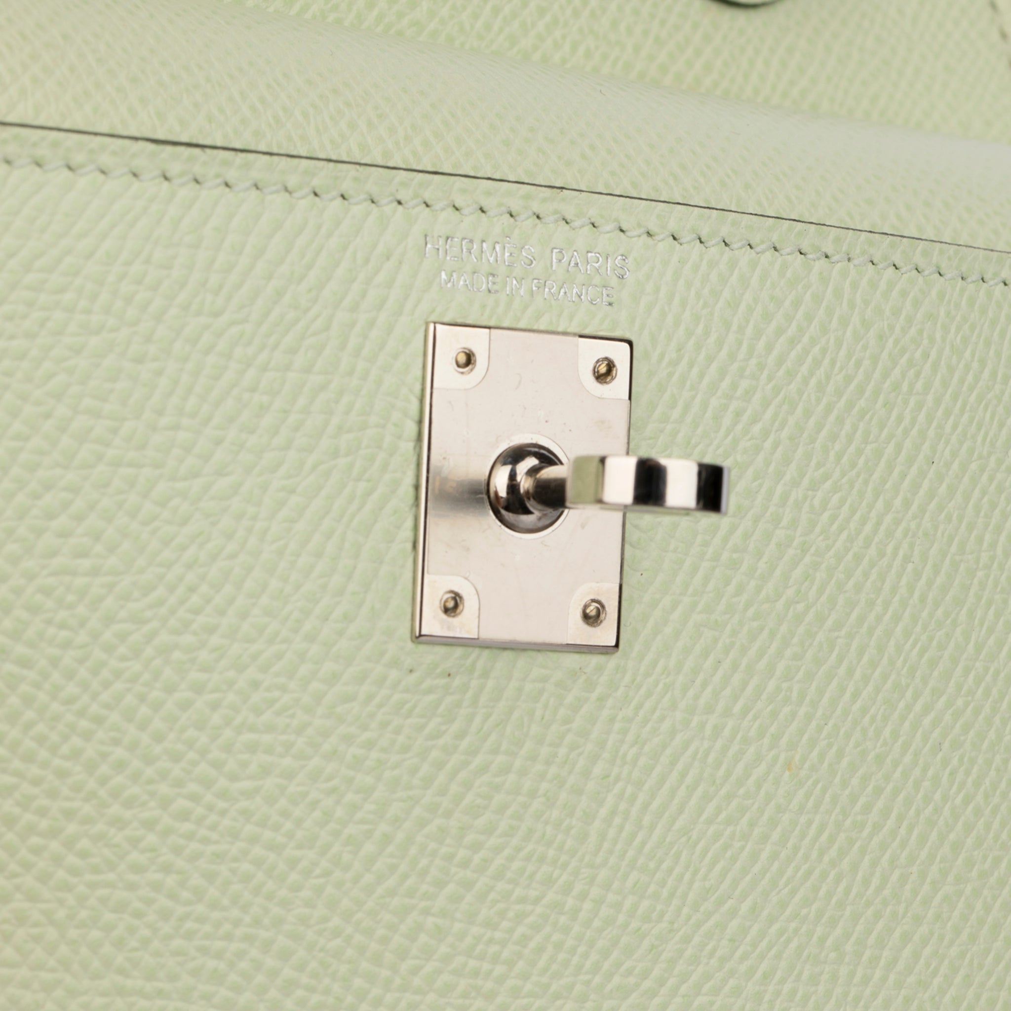 Hermes Hermès Kelly Désordre Vert Fizz Epsom with Palladium Hardware
