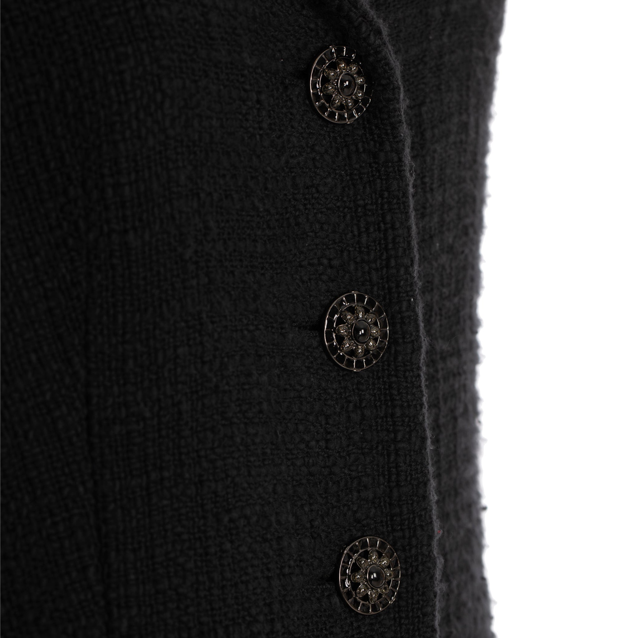 Chanel Black Tweed Blazer 42 FR