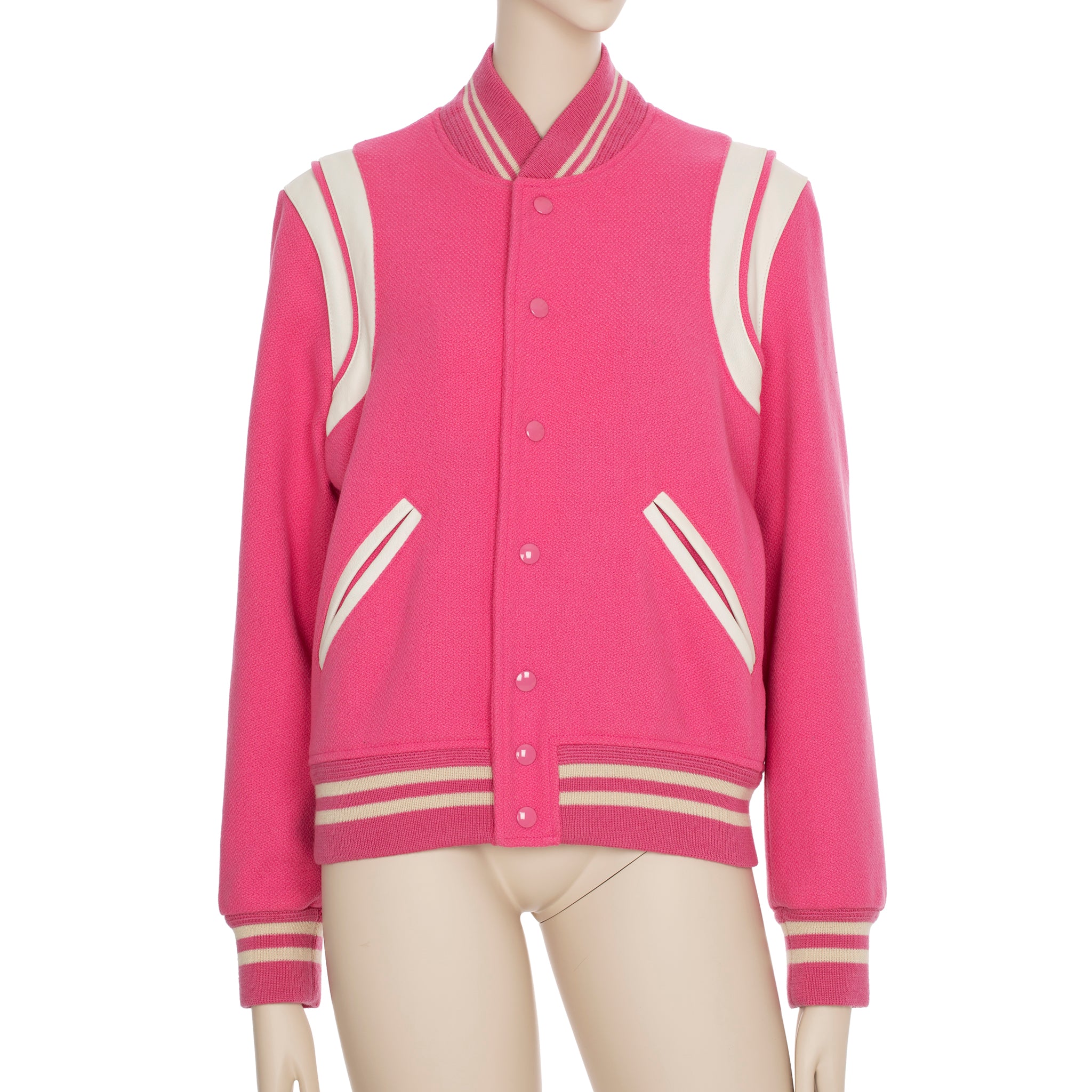 Yves Saint Laurent Pink Varsity Jacket 42 FR