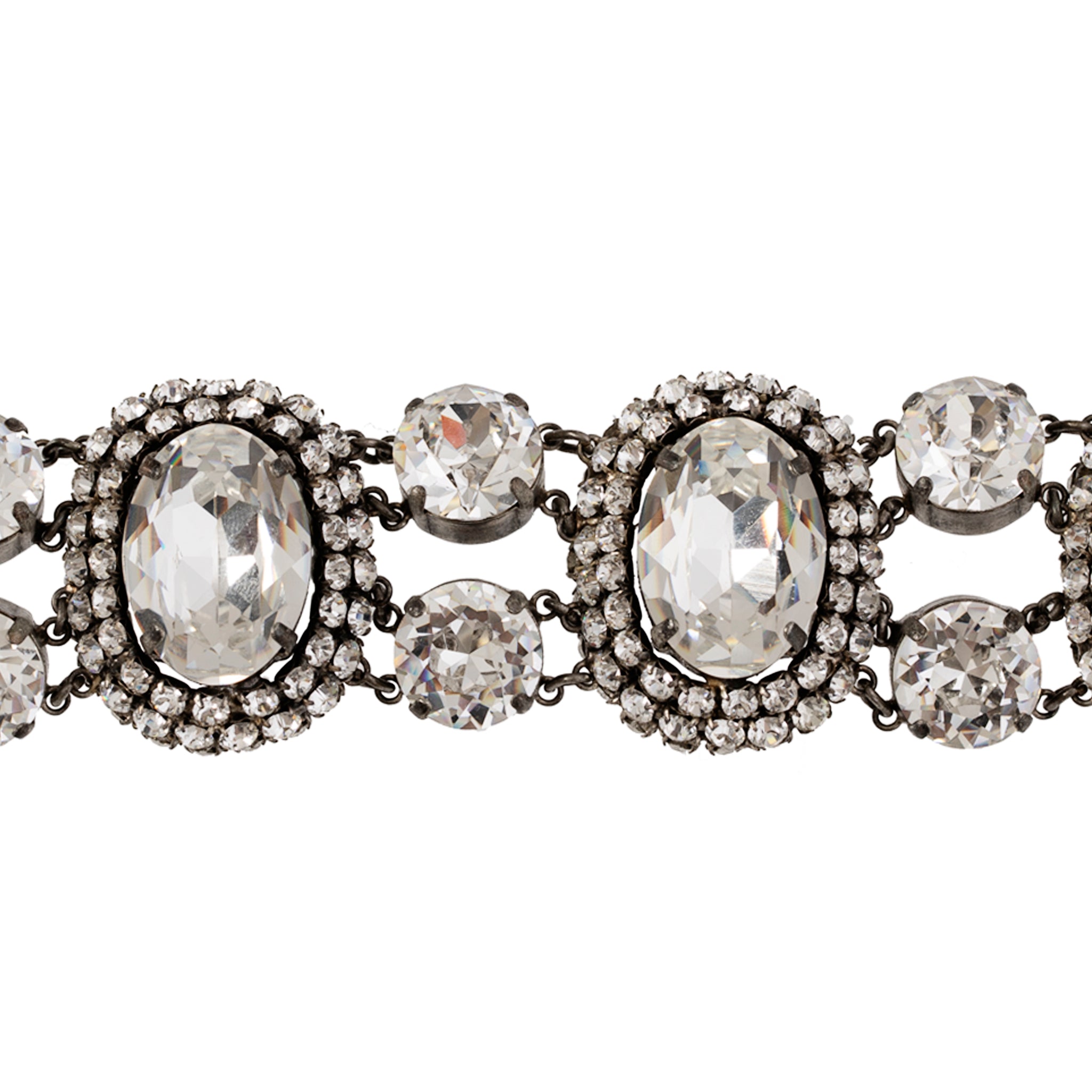 Balenciaga Edition Vintage Oval Crystal Rhinestone Cuff