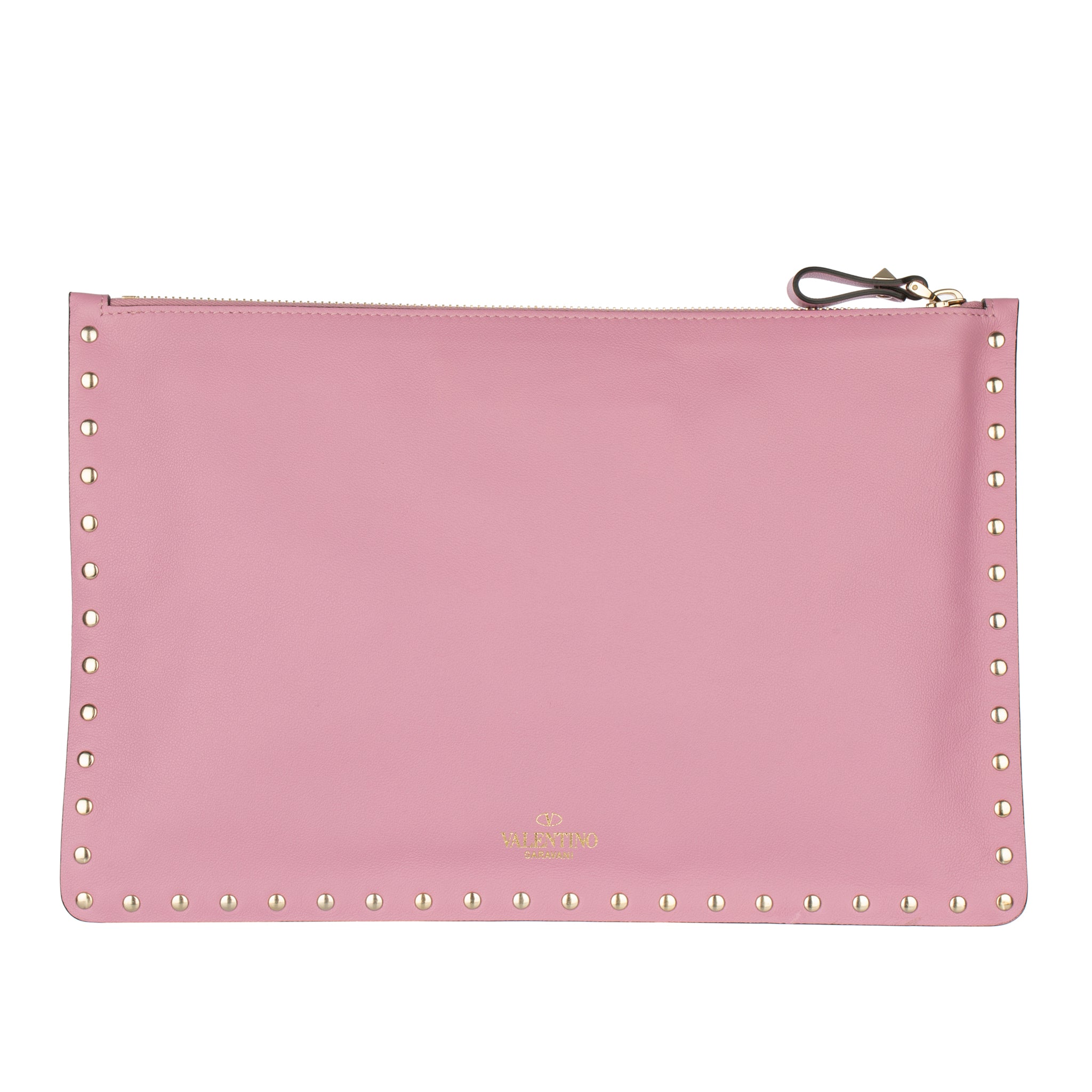 Valentino Mauve Rockstud Leather Pouch