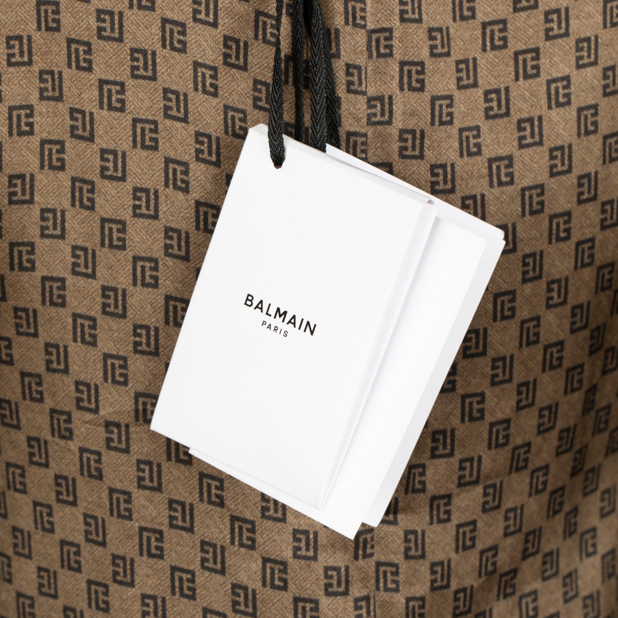 Balmain Brown & Black Monogram Bow Detail Mini Dress - Size 36 FR