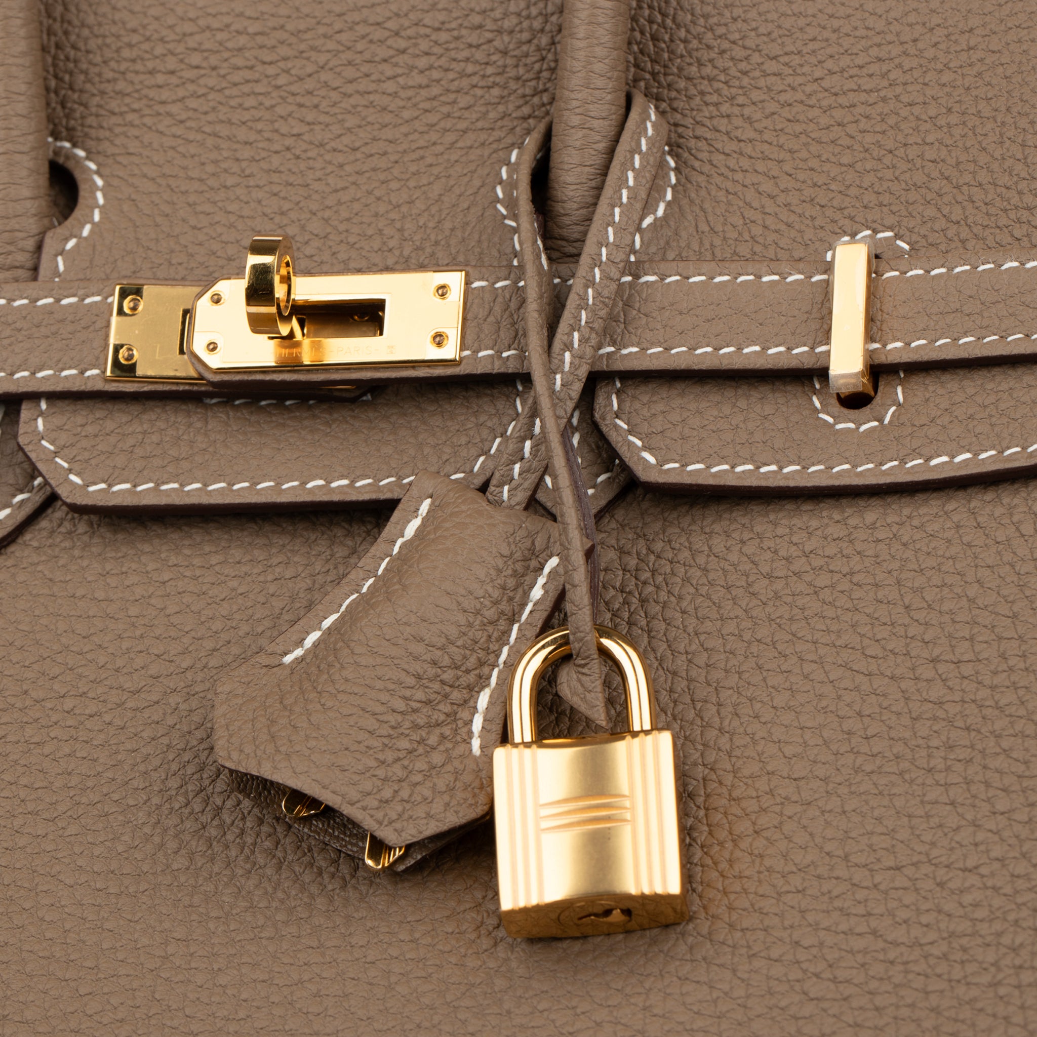 Hermes Birkin 25cm Etoupe Togo Leather Gold Hardware