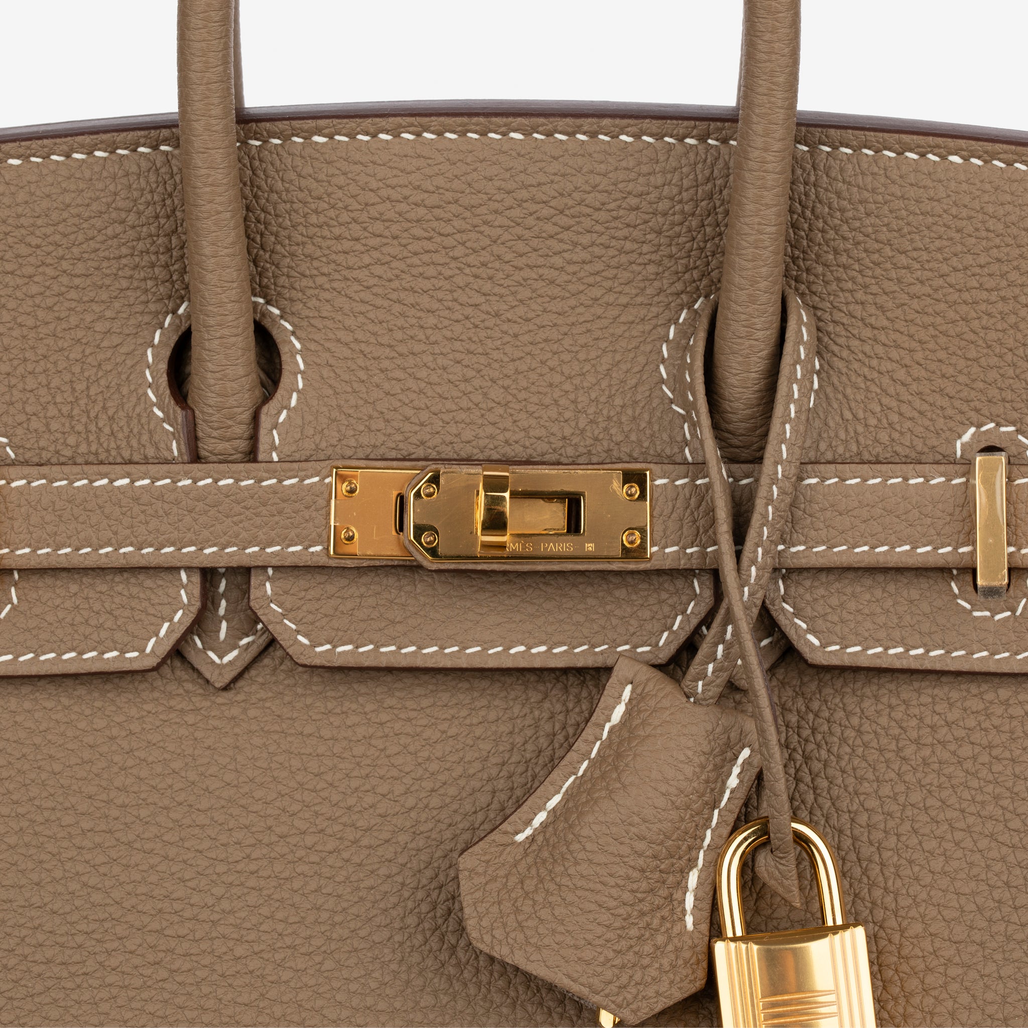 Hermes Birkin 25cm Etoupe Togo Leather Gold Hardware