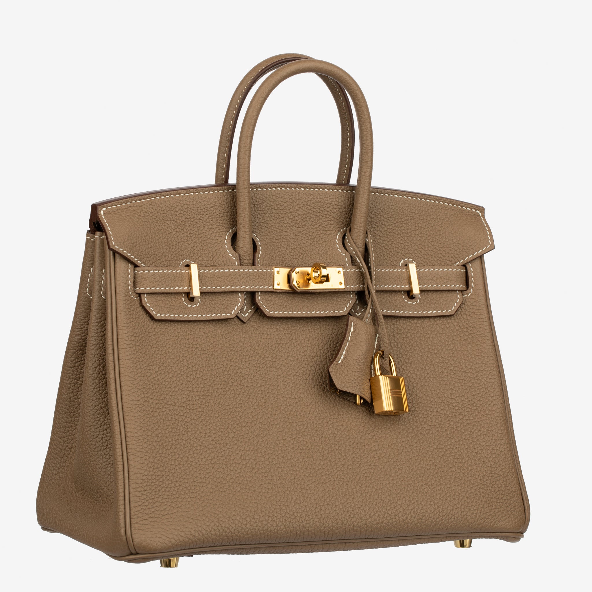 Hermes Birkin 25cm Etoupe Togo Leather Gold Hardware