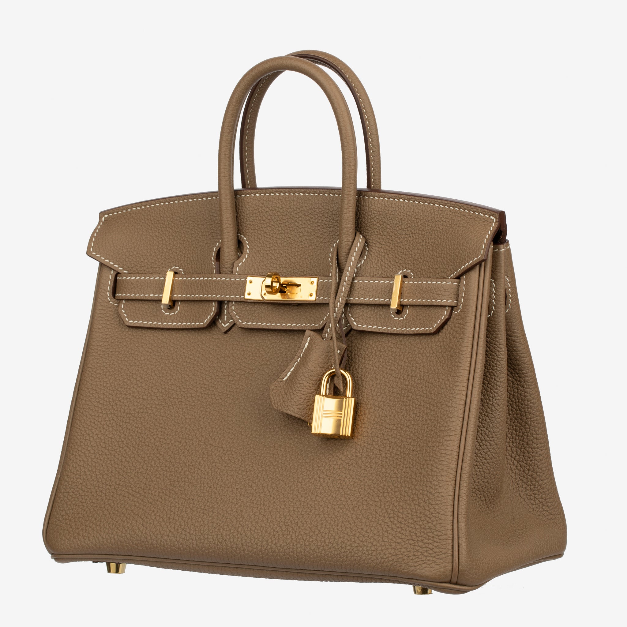 Hermes Birkin 25cm Etoupe Togo Leather Gold Hardware