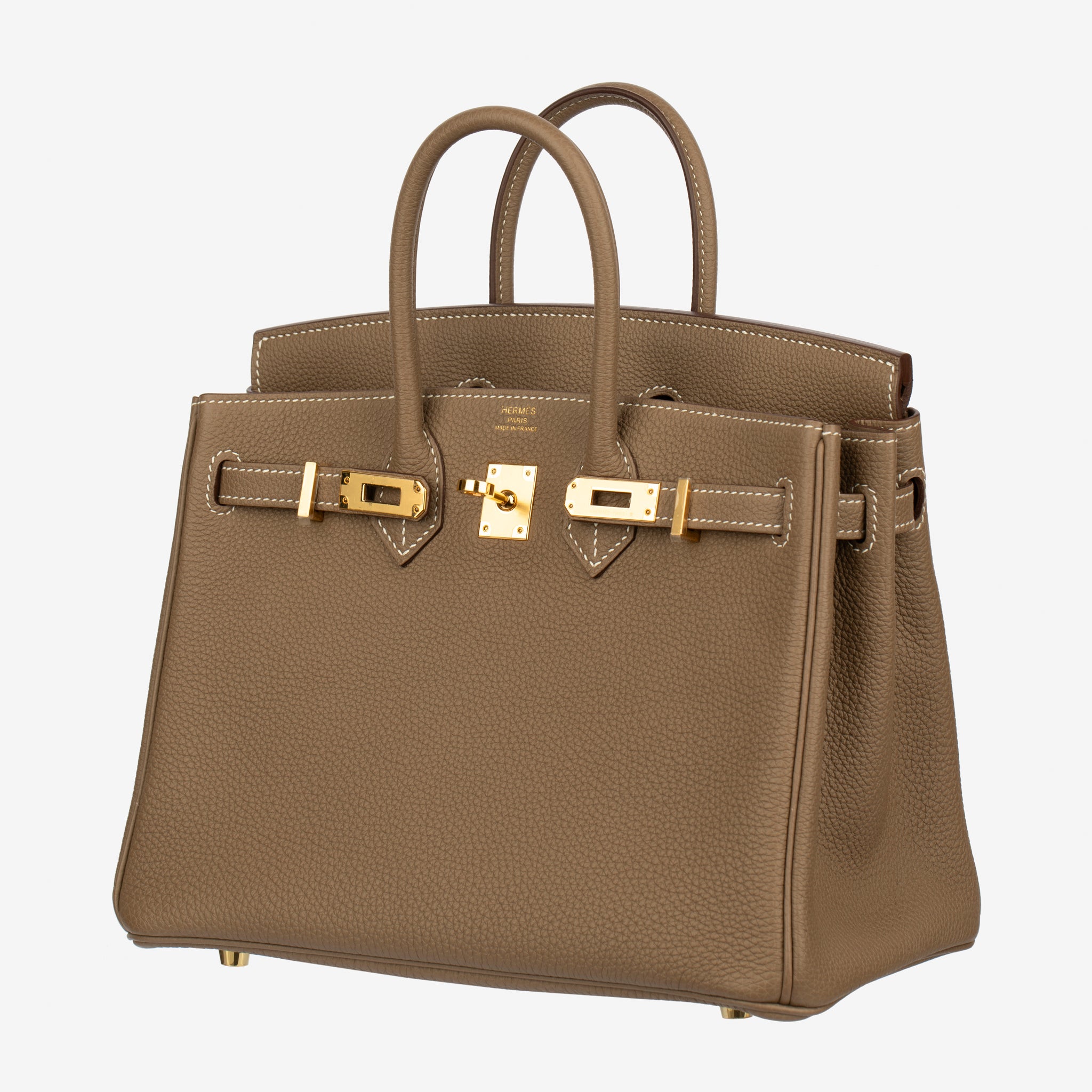 Hermes Birkin 25cm Etoupe Togo Leather Gold Hardware