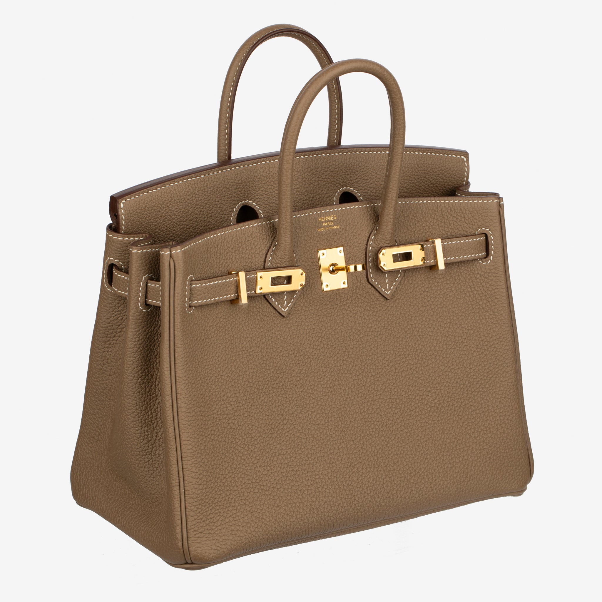 Hermes Birkin 25cm Etoupe Togo Leather Gold Hardware