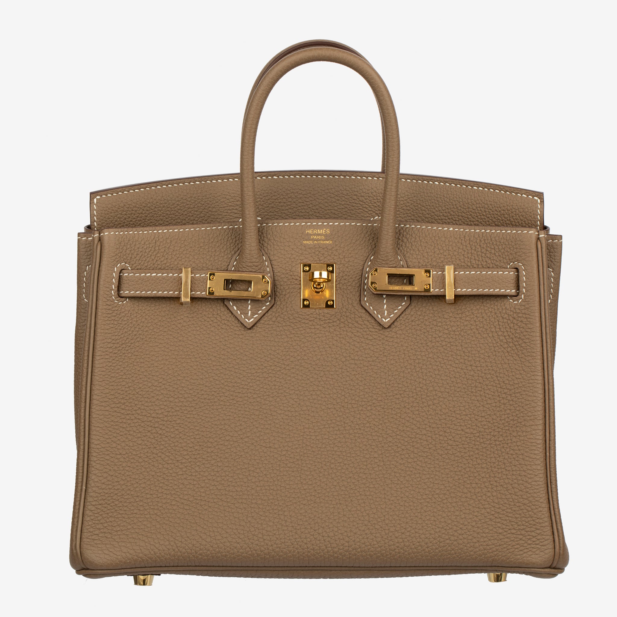 Hermes Birkin 25cm Etoupe Togo Leather Gold Hardware